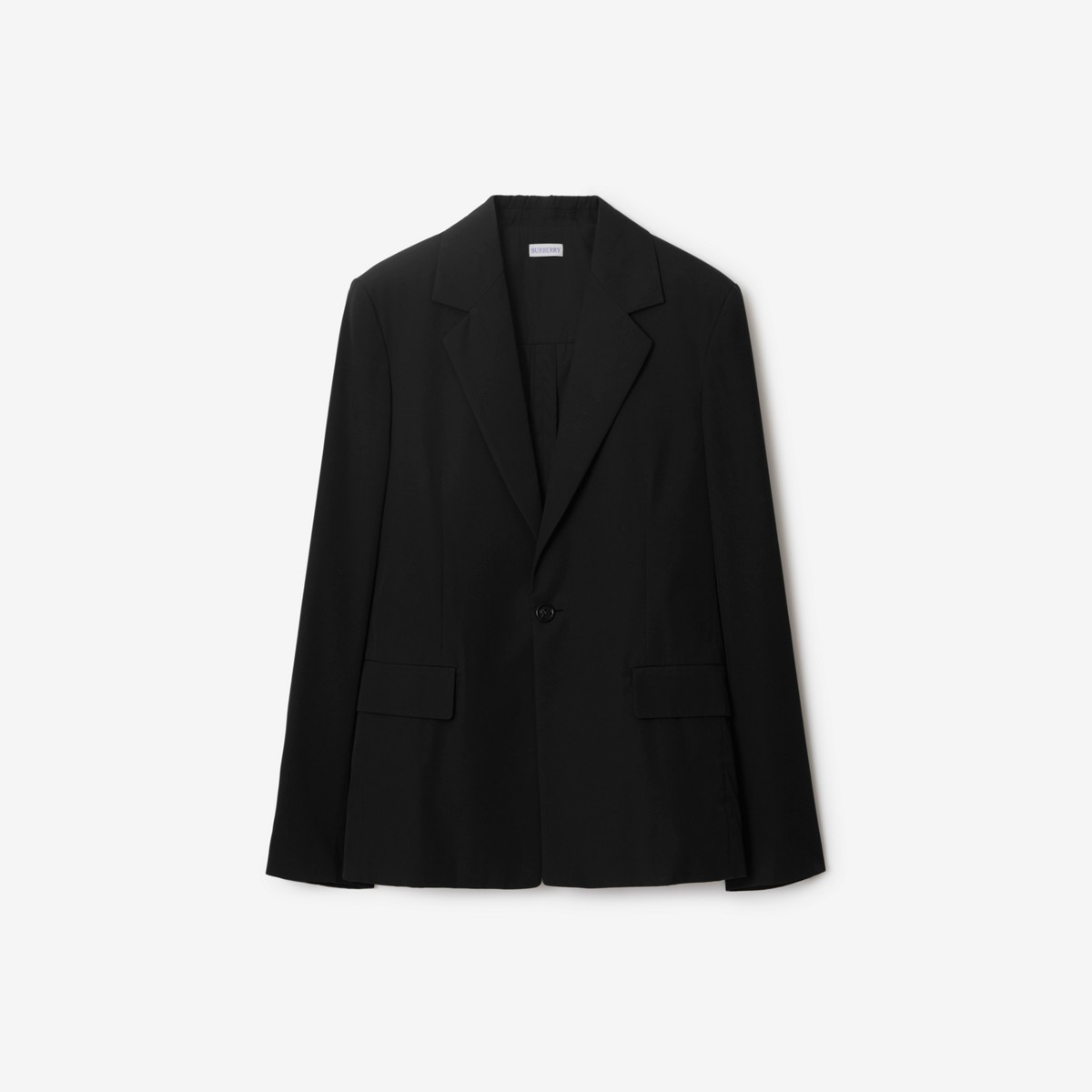 Burberry Wool Blend Tailored Jacket In Black