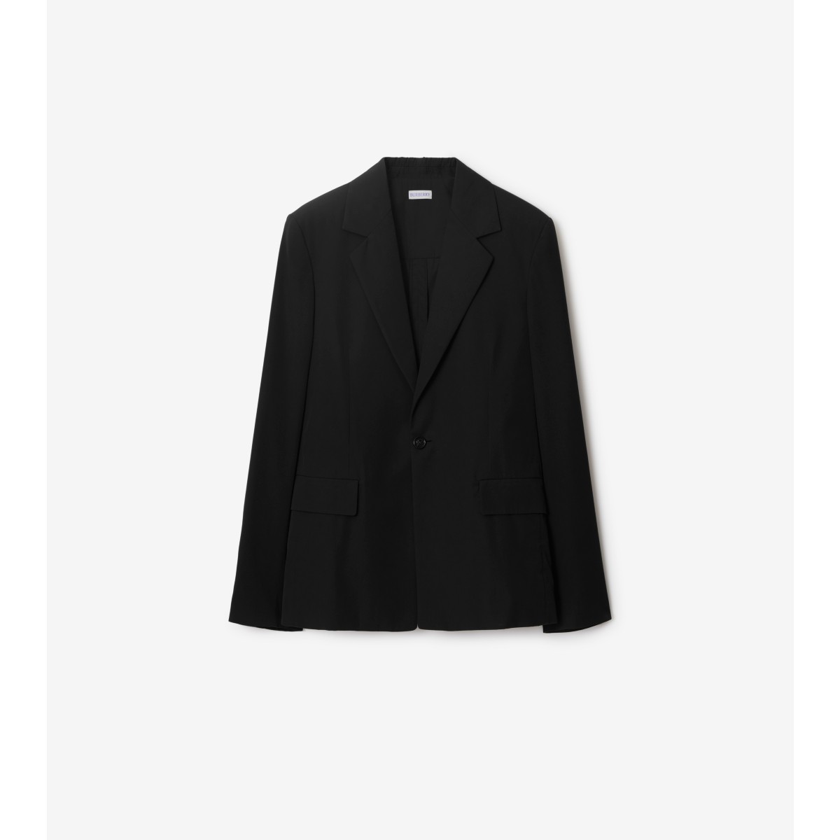Shop Burberry Cotton Blend Tailored Jacket In Black