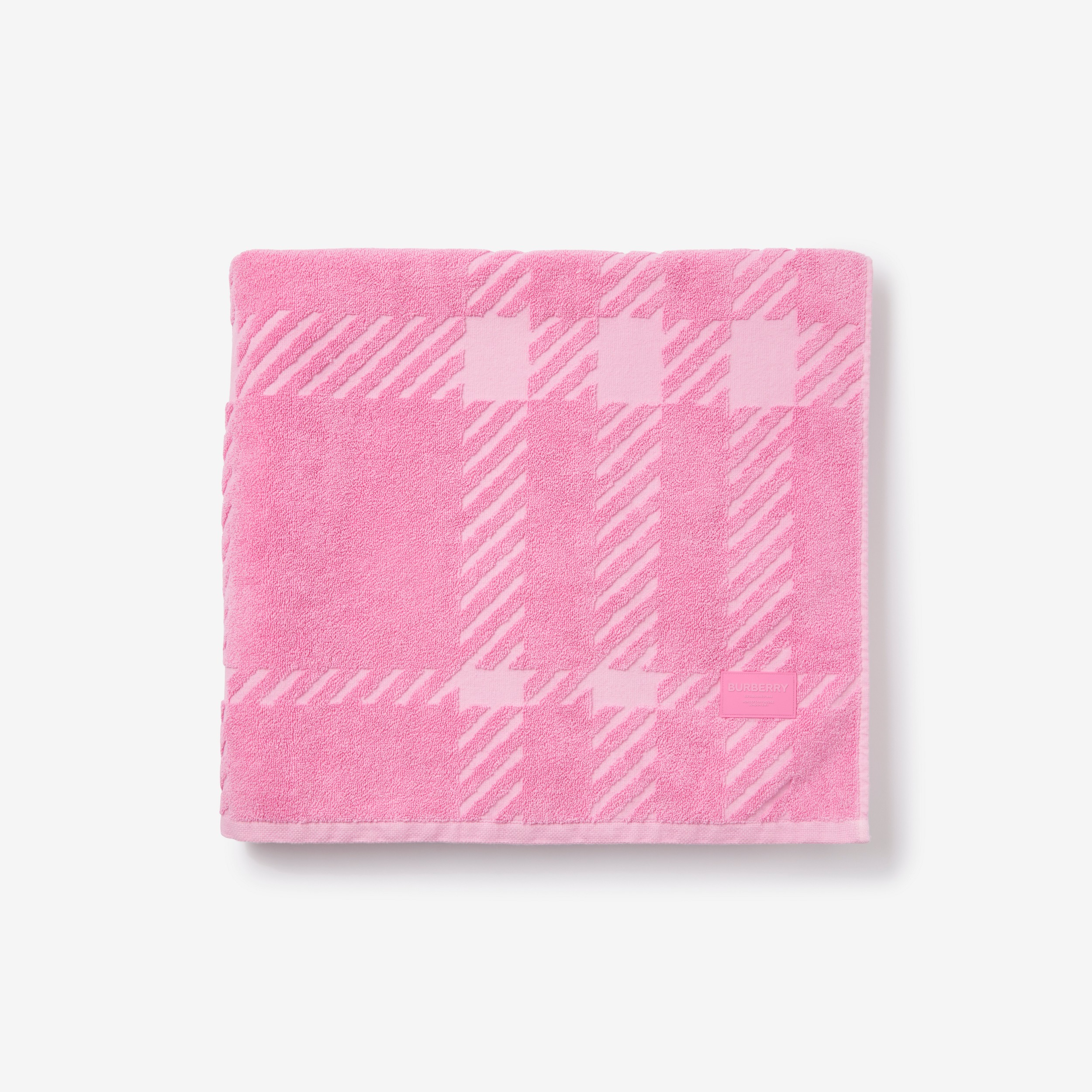 Check Cotton Jacquard Towel in Bubblegum Pink | Burberry® Official - 2