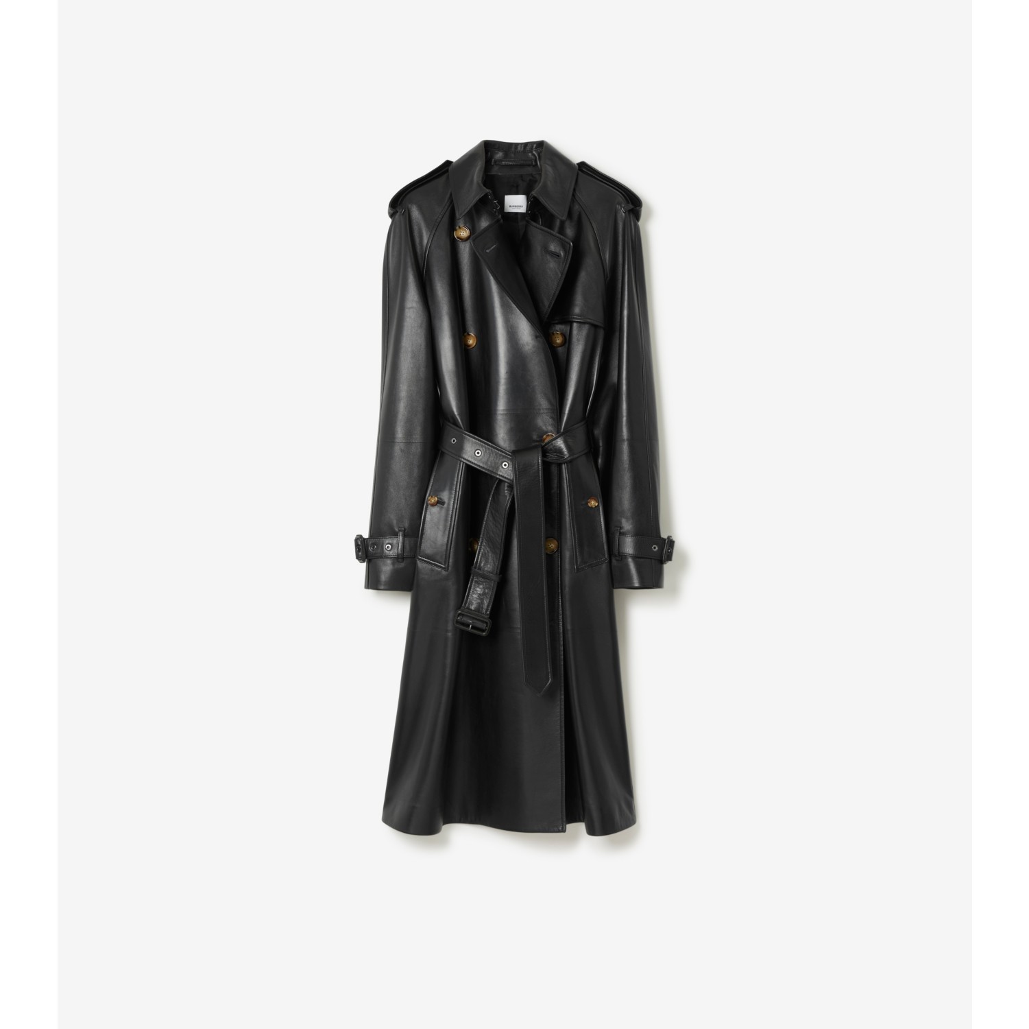Leather Trench Coat in Black - Women Burberry® Official
