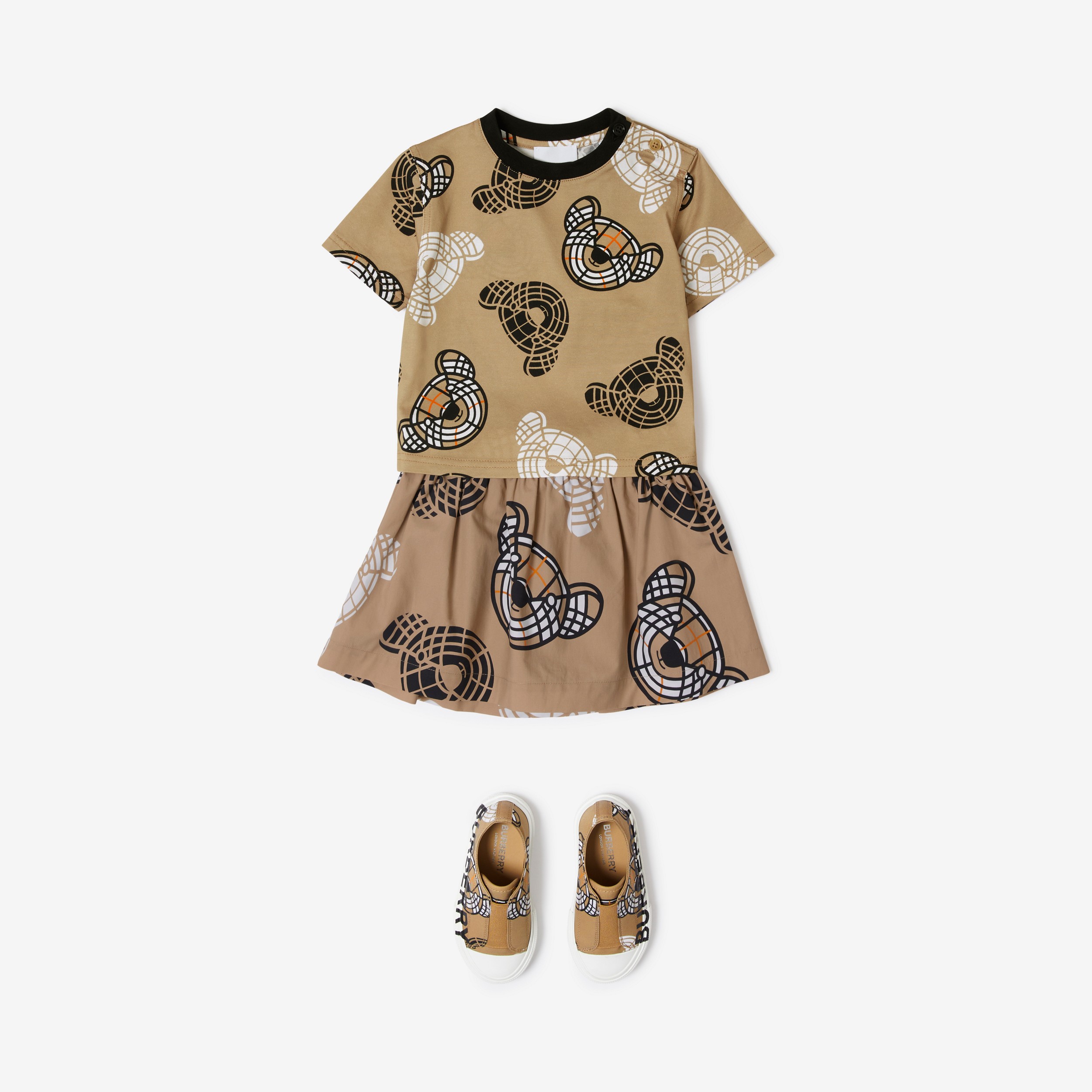 Thomas Bear Print Cotton T-shirt in Archive Beige - Children | Burberry® Official - 3