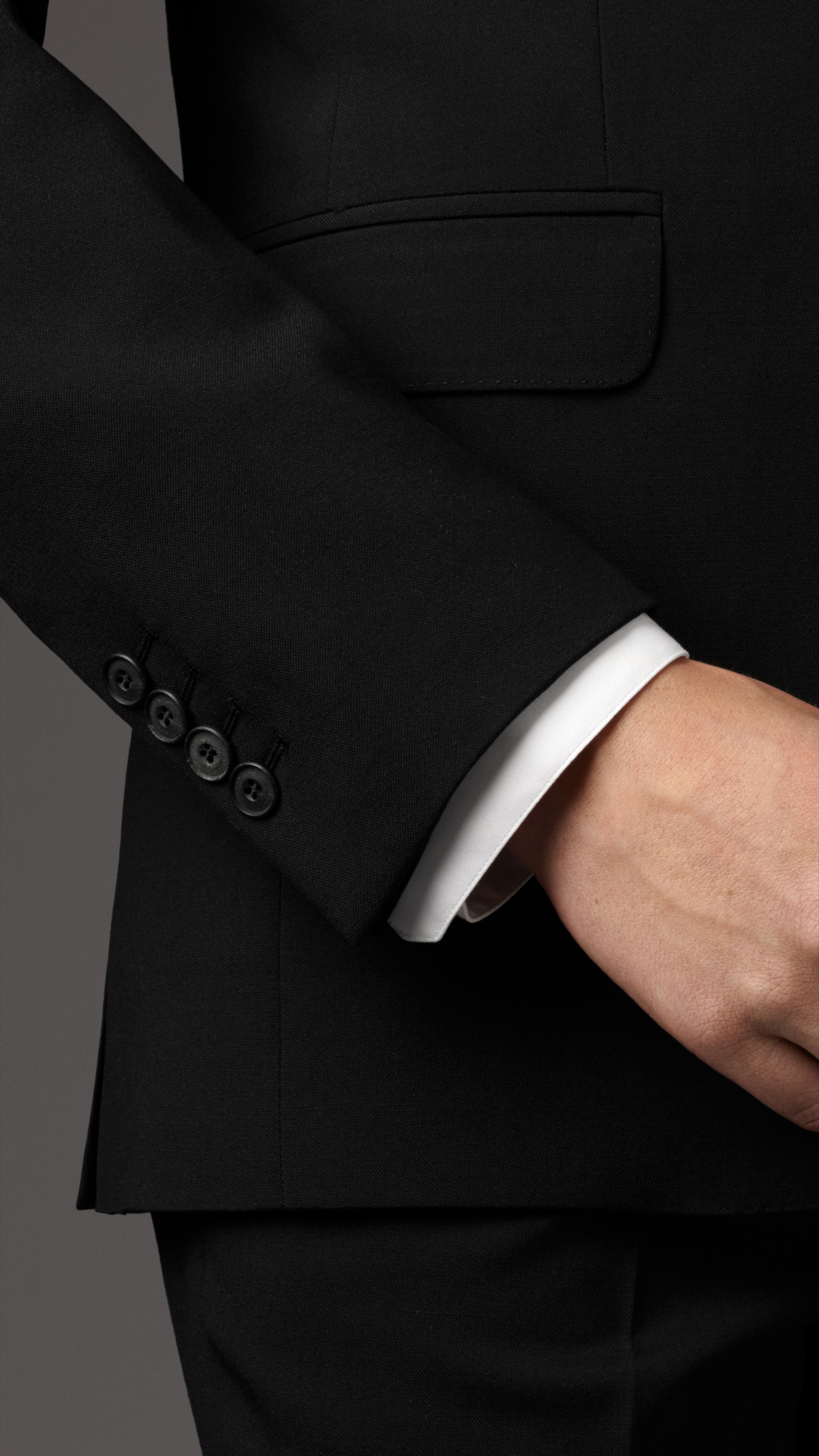 Slim Fit Travel Tailoring Virgin Wool Suit in Black - Men | Burberry ...