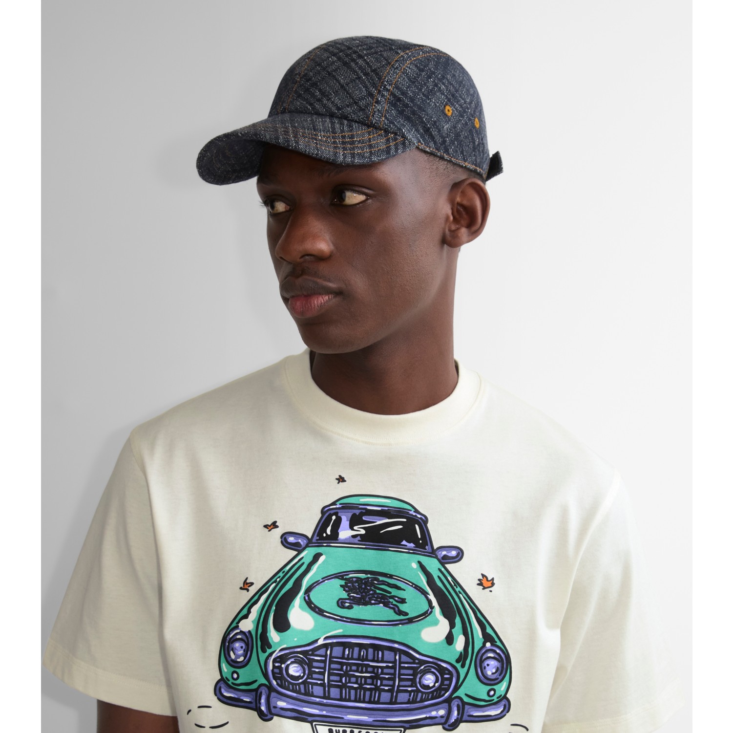 Check Denim Baseball Cap