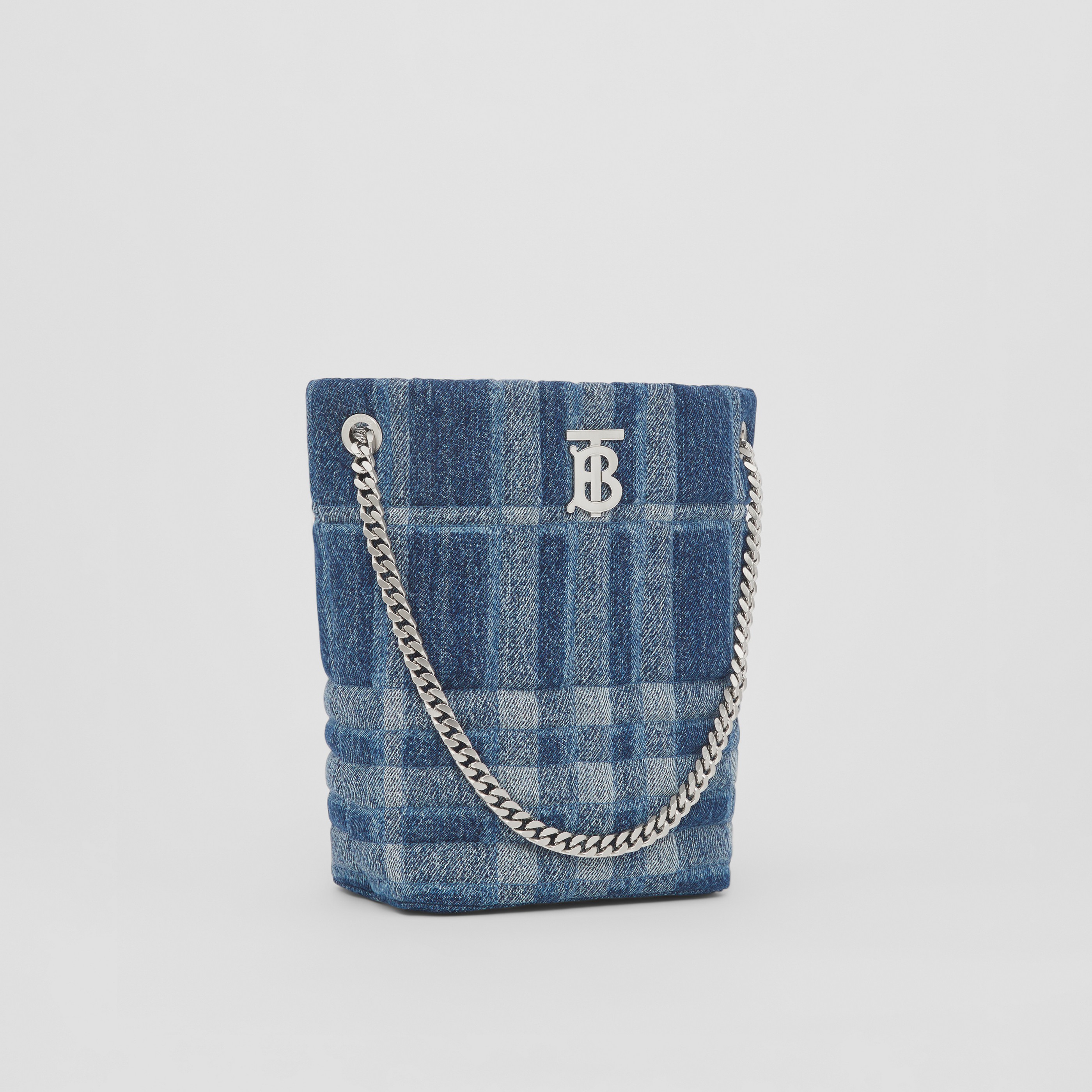 Burberry Small Quilted Denim Lola Bucket Bag