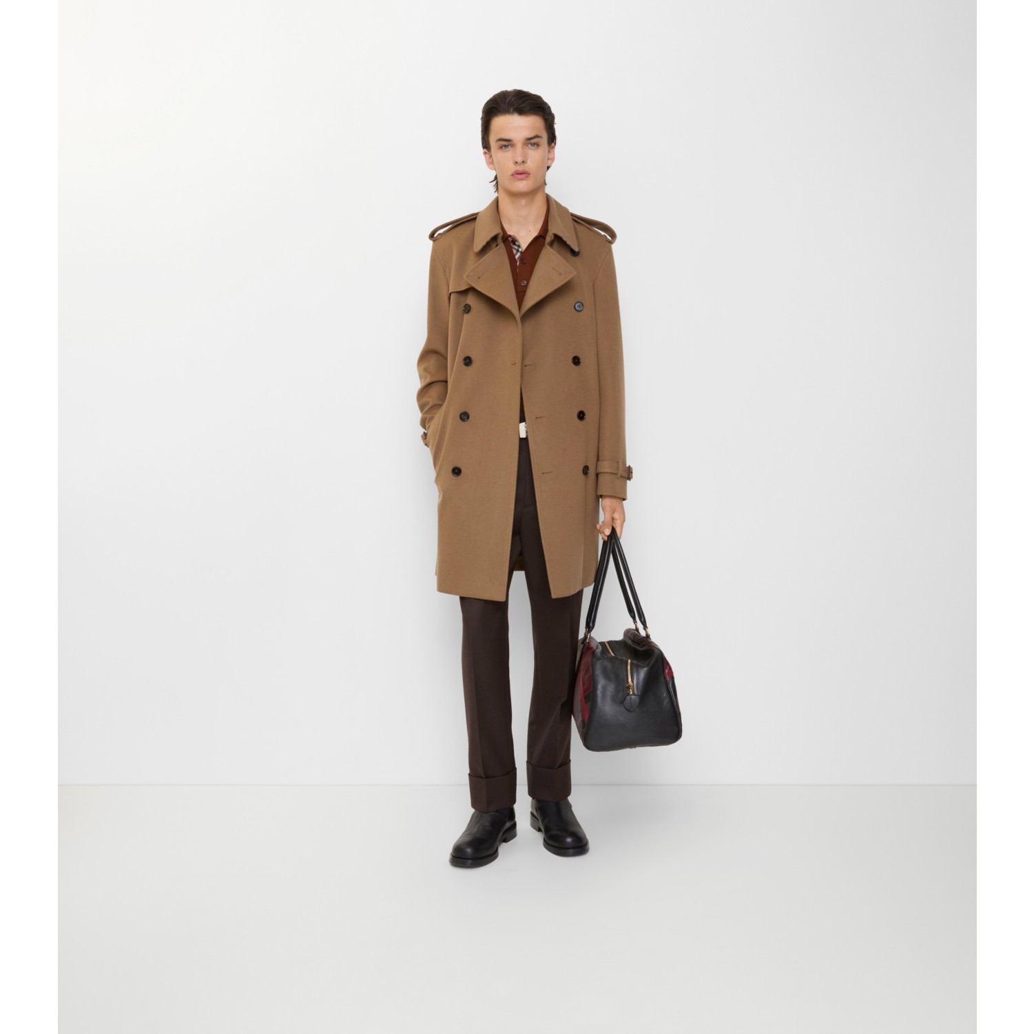 Mid-length Cashmere Trench Coat