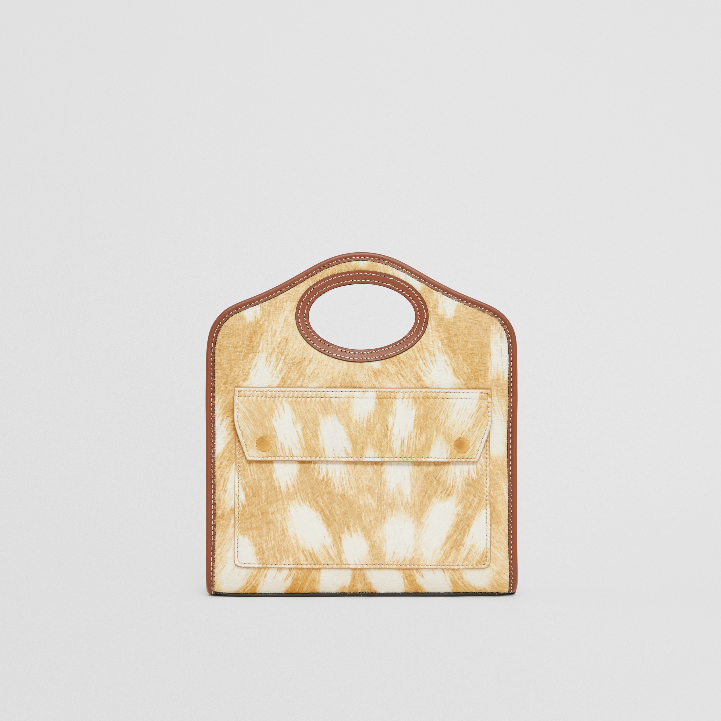 Mini sac Pocket en poil de veau à imprimé daim (Beige) - Femme | Site officiel Burberry® - 1