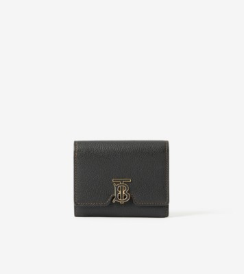 BURBERRY Grainy leather TB money clip wallet