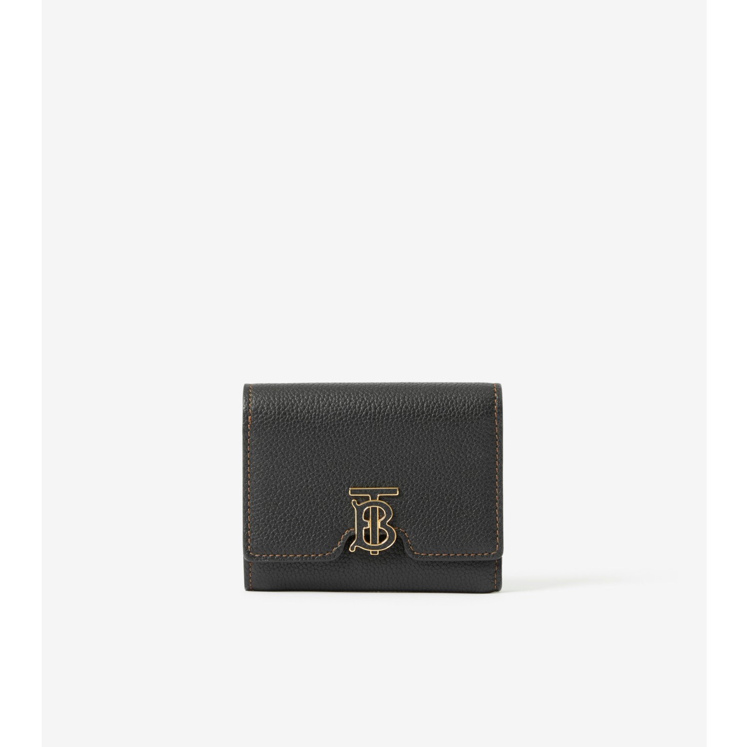 Burberry TB Monogram Grainy Leather Wallet Black