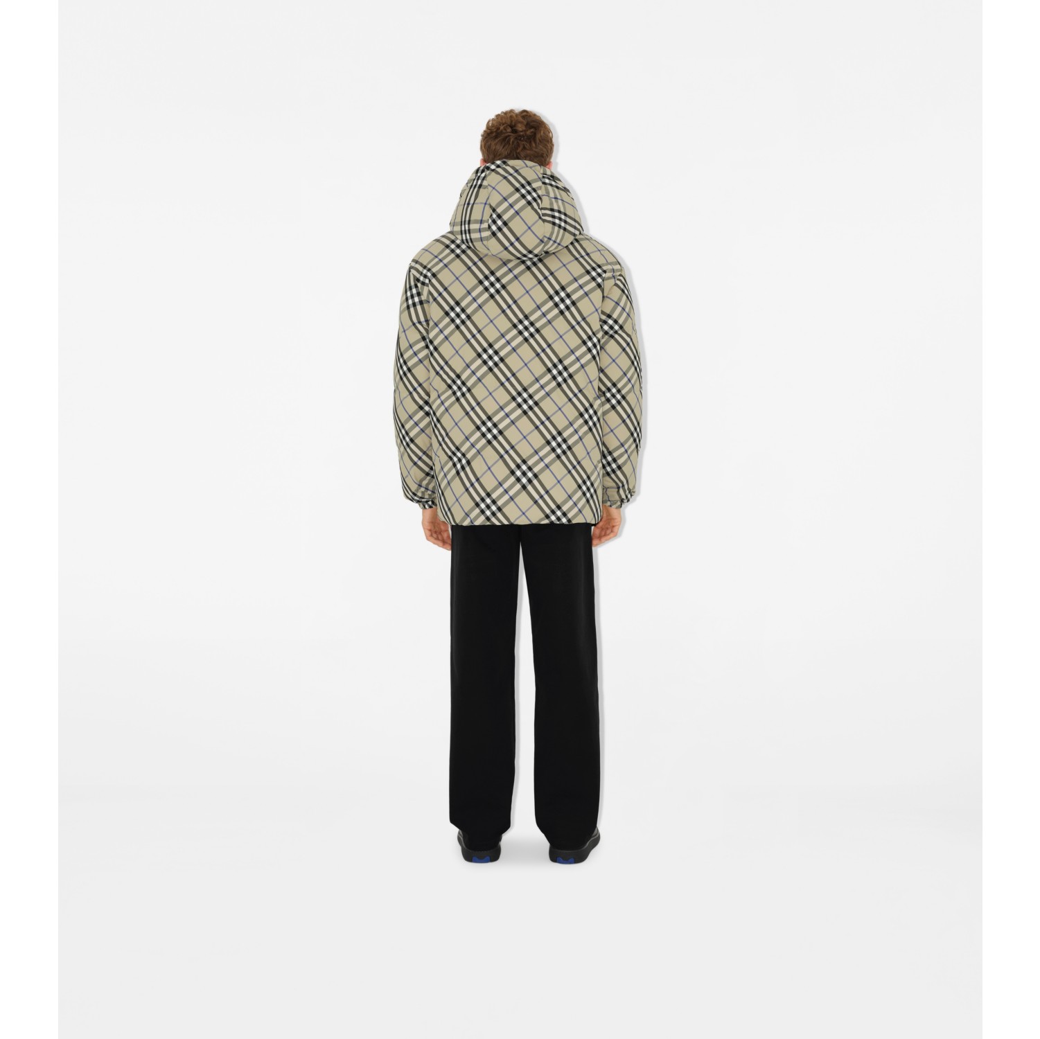 Reversible Check Nylon Puffer Jacket