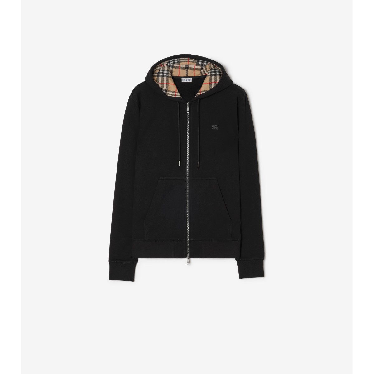  Check Hood Cotton Zip Hoodie