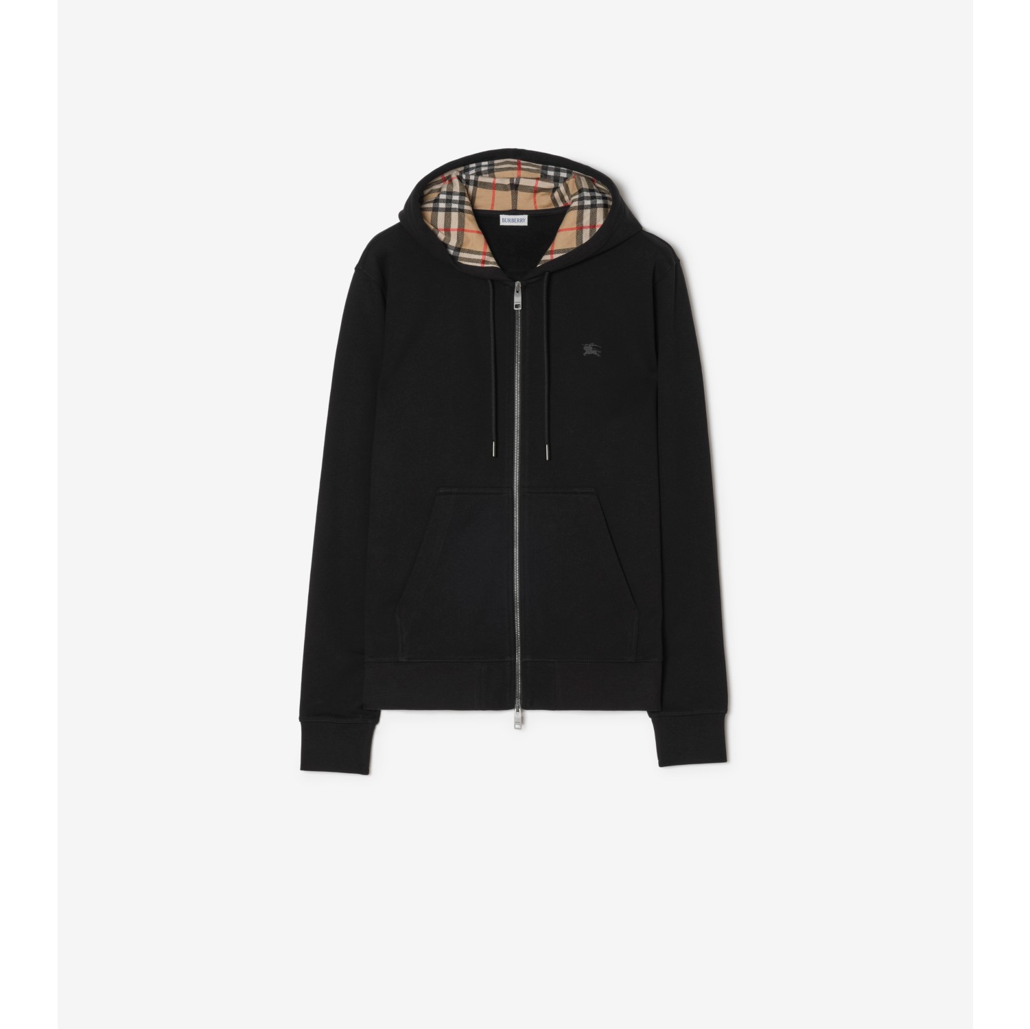 Check Hood Cotton Zip Hoodie
