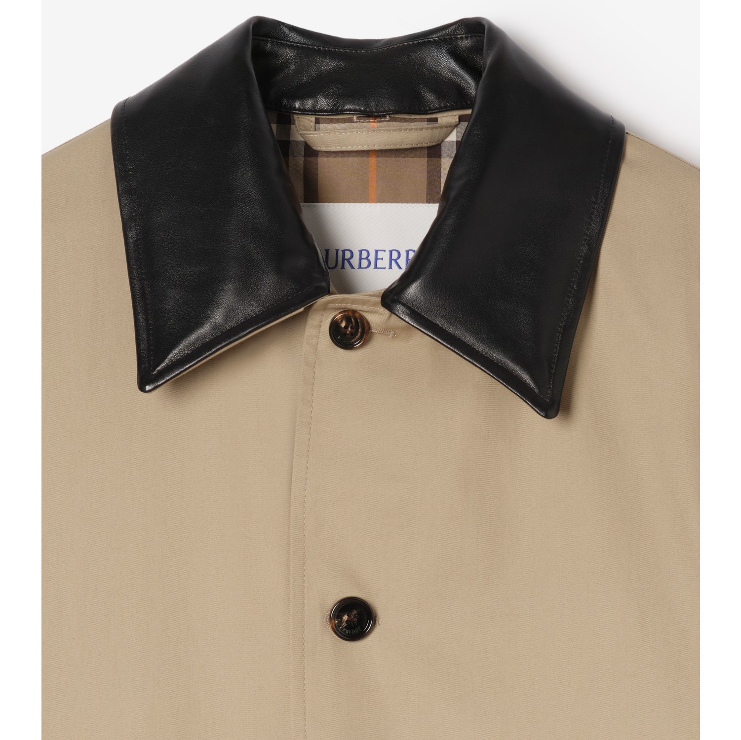 Mid-length Leather Collar Meadowbank Car Coat