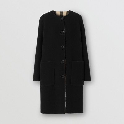 Reversible Check Technical Wool Coat in 