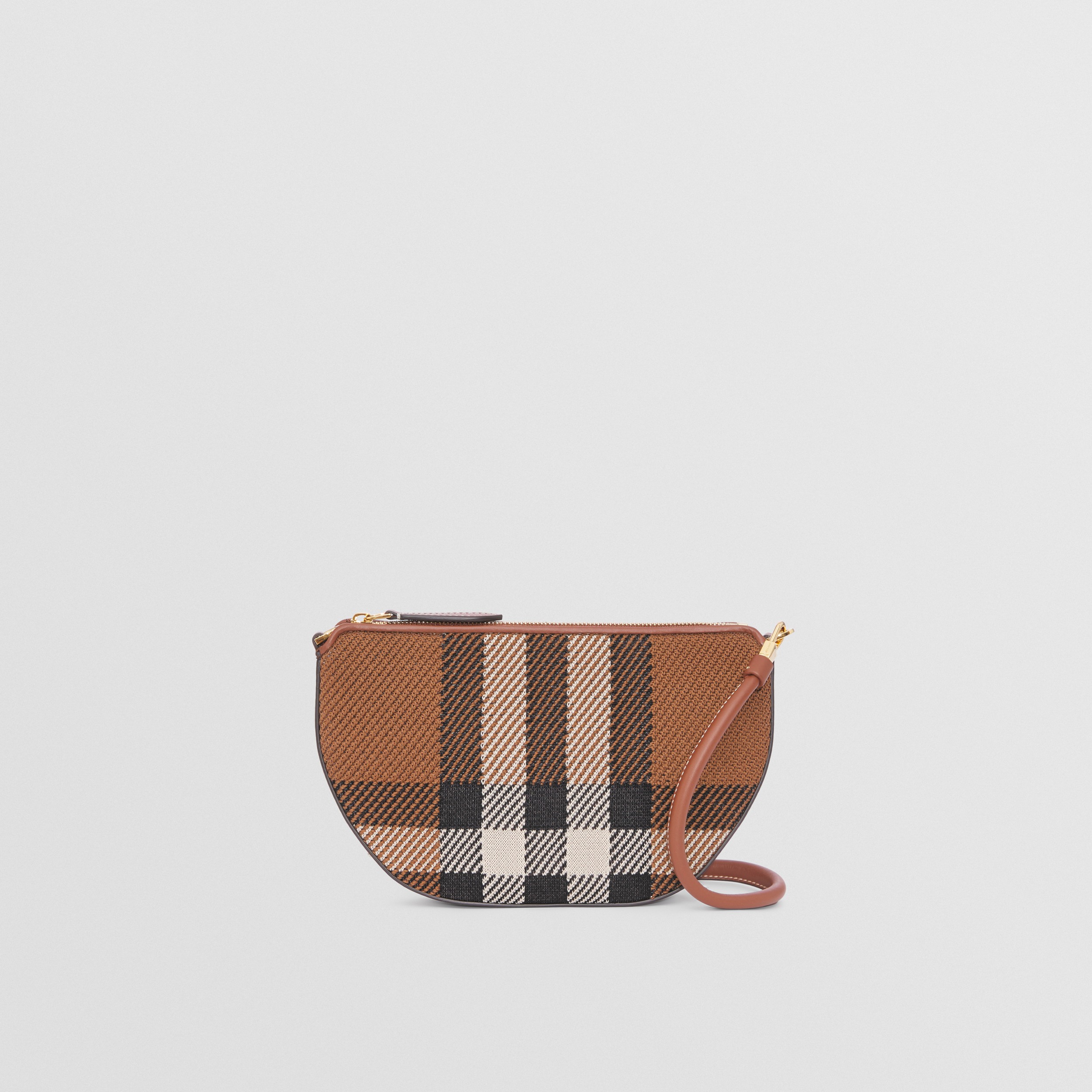 Knitted Check Olympia Pouch in Birch Brown - Women | Burberry® Official - 4