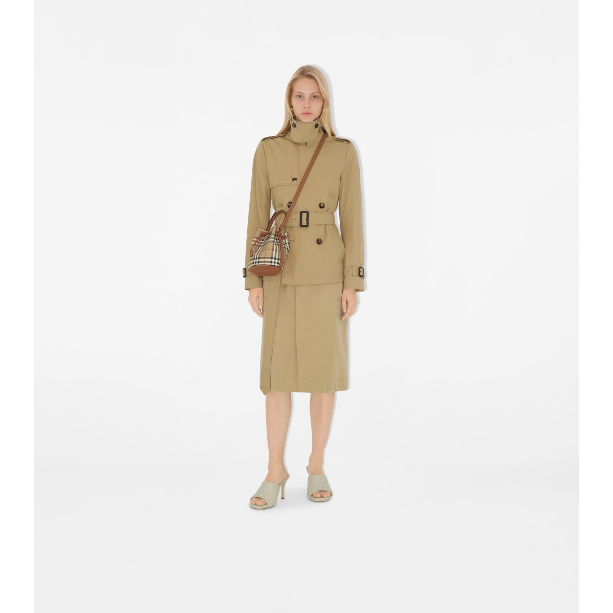  Check Mini Bucket Bag