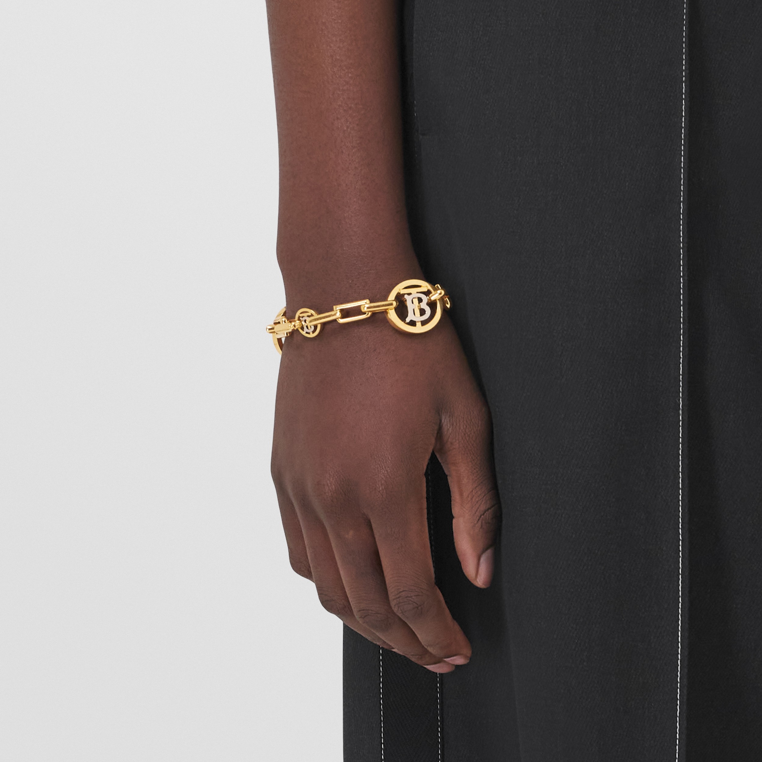 Gold and Palladium-plated Monogram Motif Bracelet in Light - Women | Burberry® Official - 3