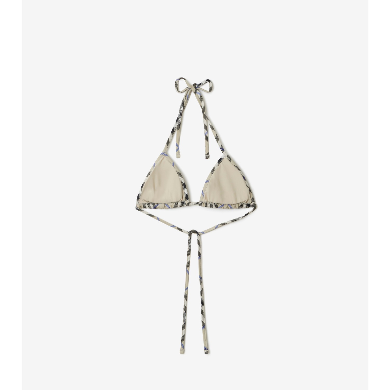 Check Bikini Top in Lichen - Women, Nylon | Burberry® Official