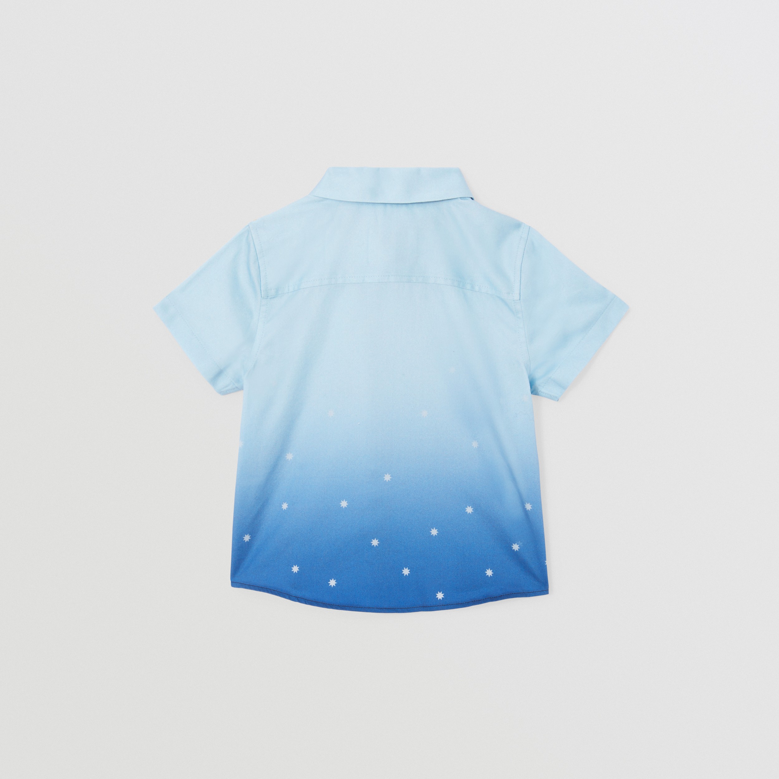 Camisa de mangas curtas em algodão com estampa de constelação (Azul Claro/azul Marinho) | Burberry® oficial - 4