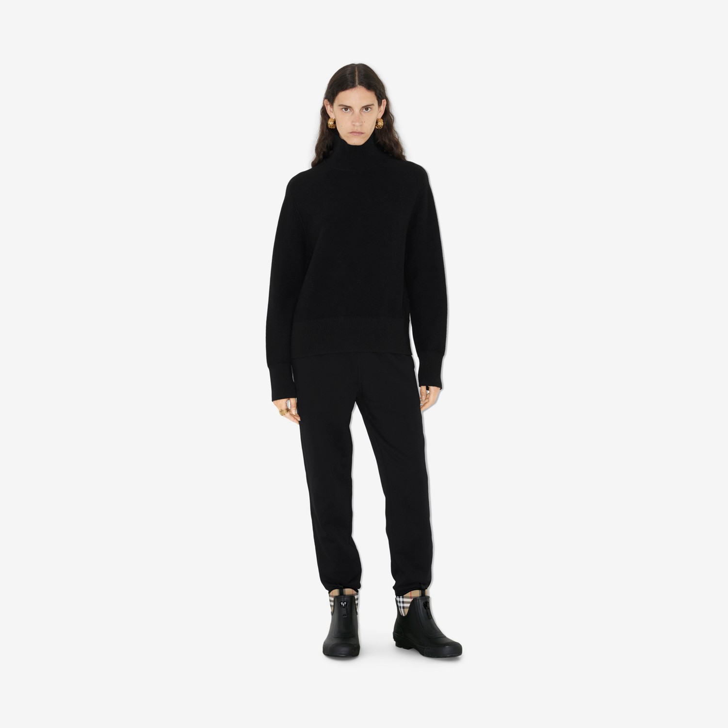 Pantalones de jogging con paneles Check (Negro) - Mujer | Burberry® oficial