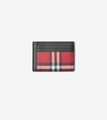 Check Clip Card Case in Post red - Men | Burberry® Official