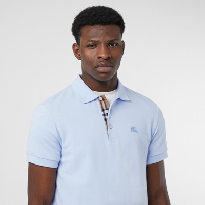 blue cotton polo shirts