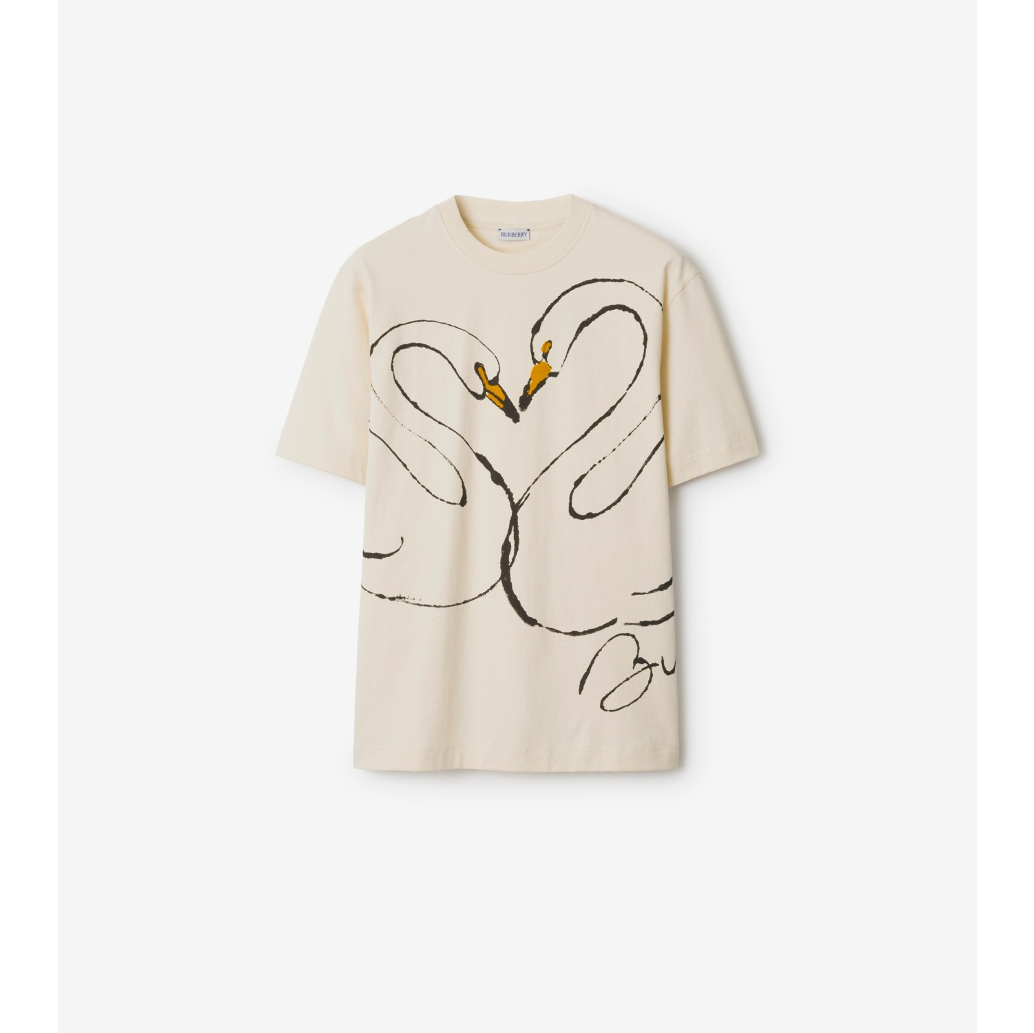 T-shirt en coton à imprimé cygne