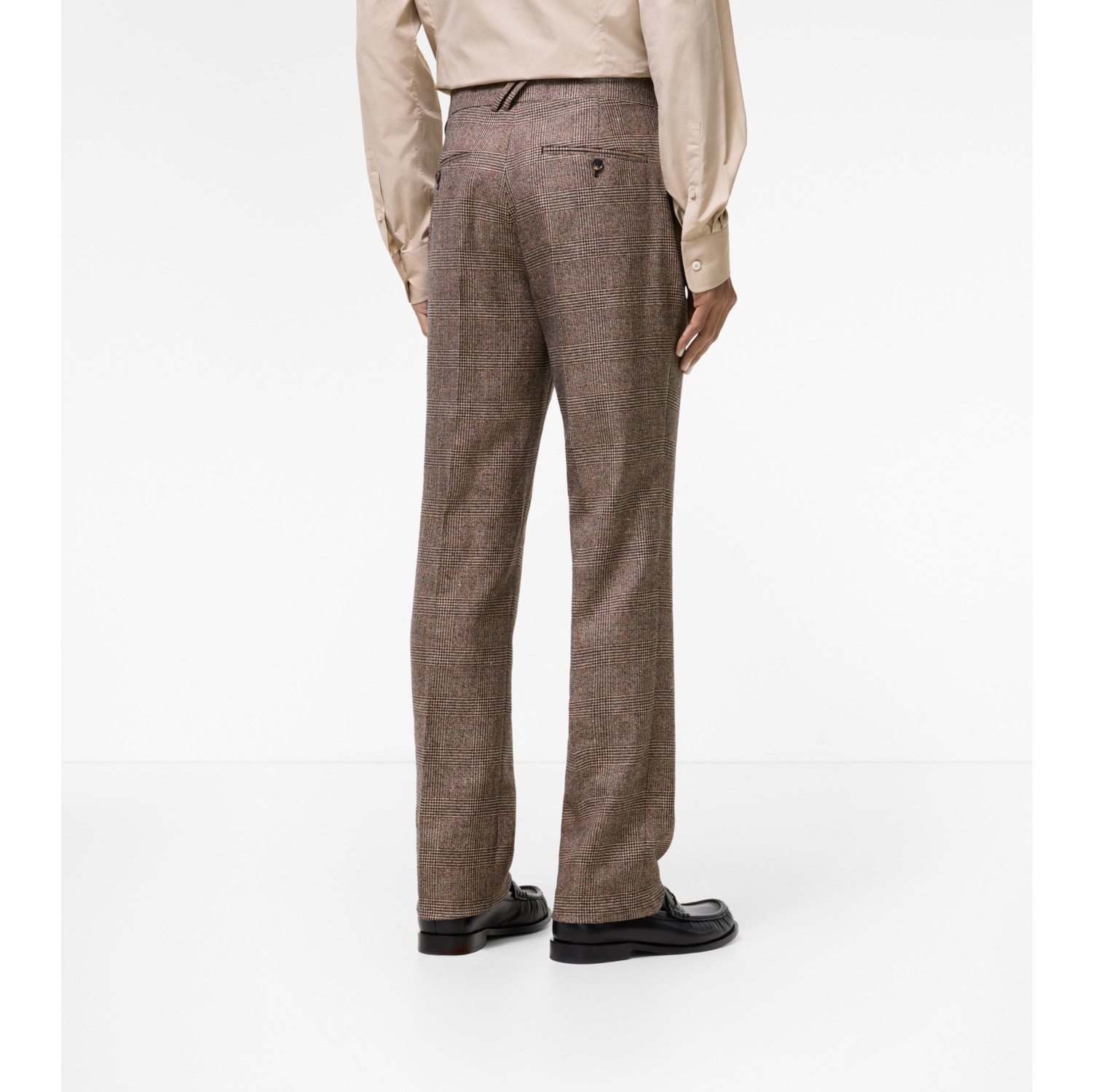 Check Wool Linen Blend Sloane Tailored Trousers in Soap beige/brown - Men, Nylon | Burberry® Official