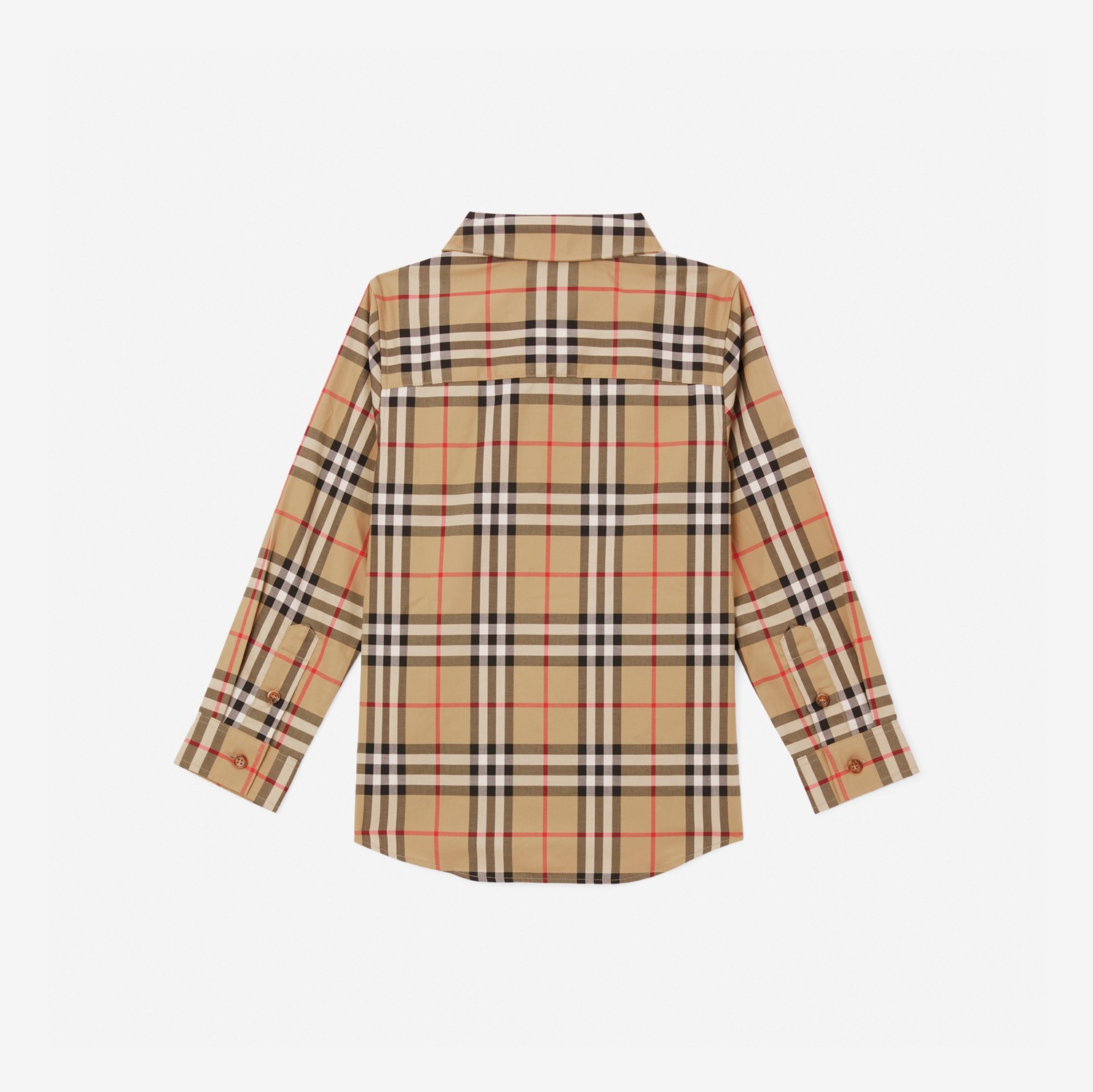 Camisa de algodão stretch com estampa Vintage Check (Bege Clássico) | Burberry® oficial