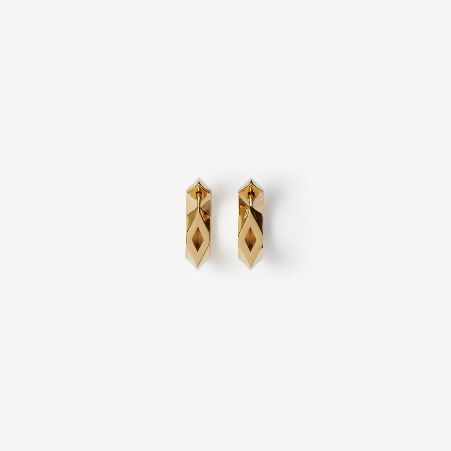Brincos de argola Hollow pequenos folheados a ouro (Dourado) | Burberry® oficial