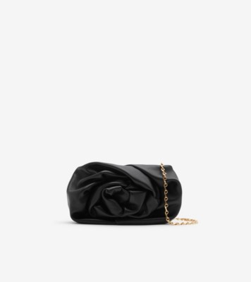 Rose Chain Clutch in Black - Women, Leather | Burberry® Official