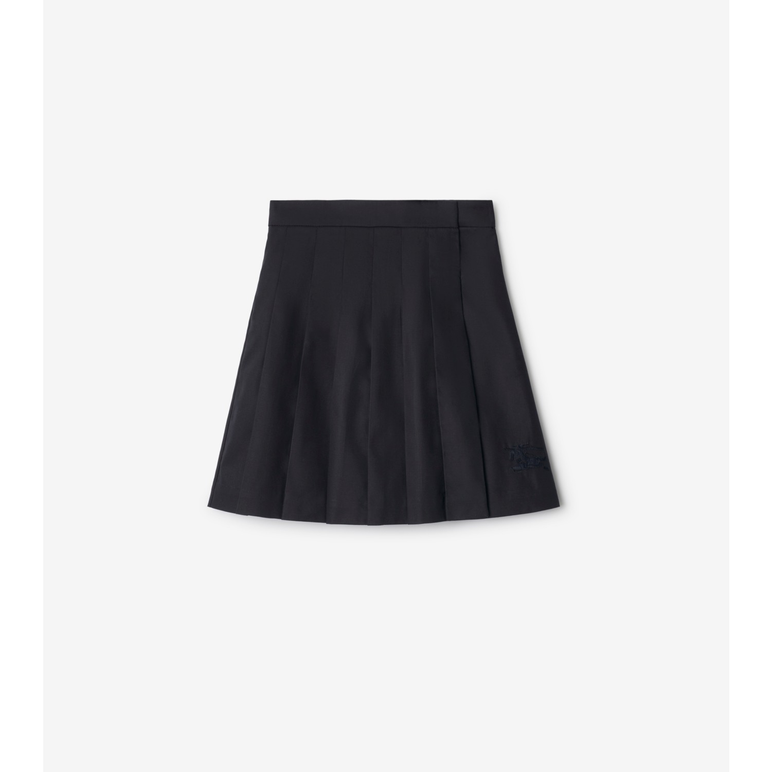 Pleated Cotton Blend Skirt