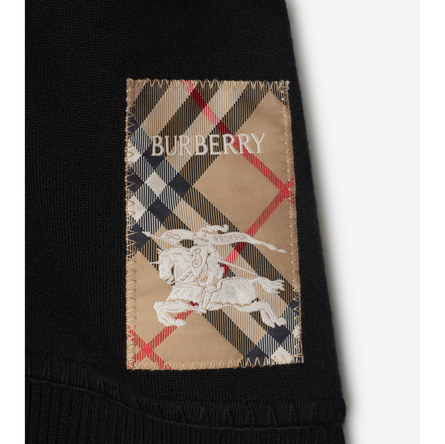 Check Label Wool Blend Cape