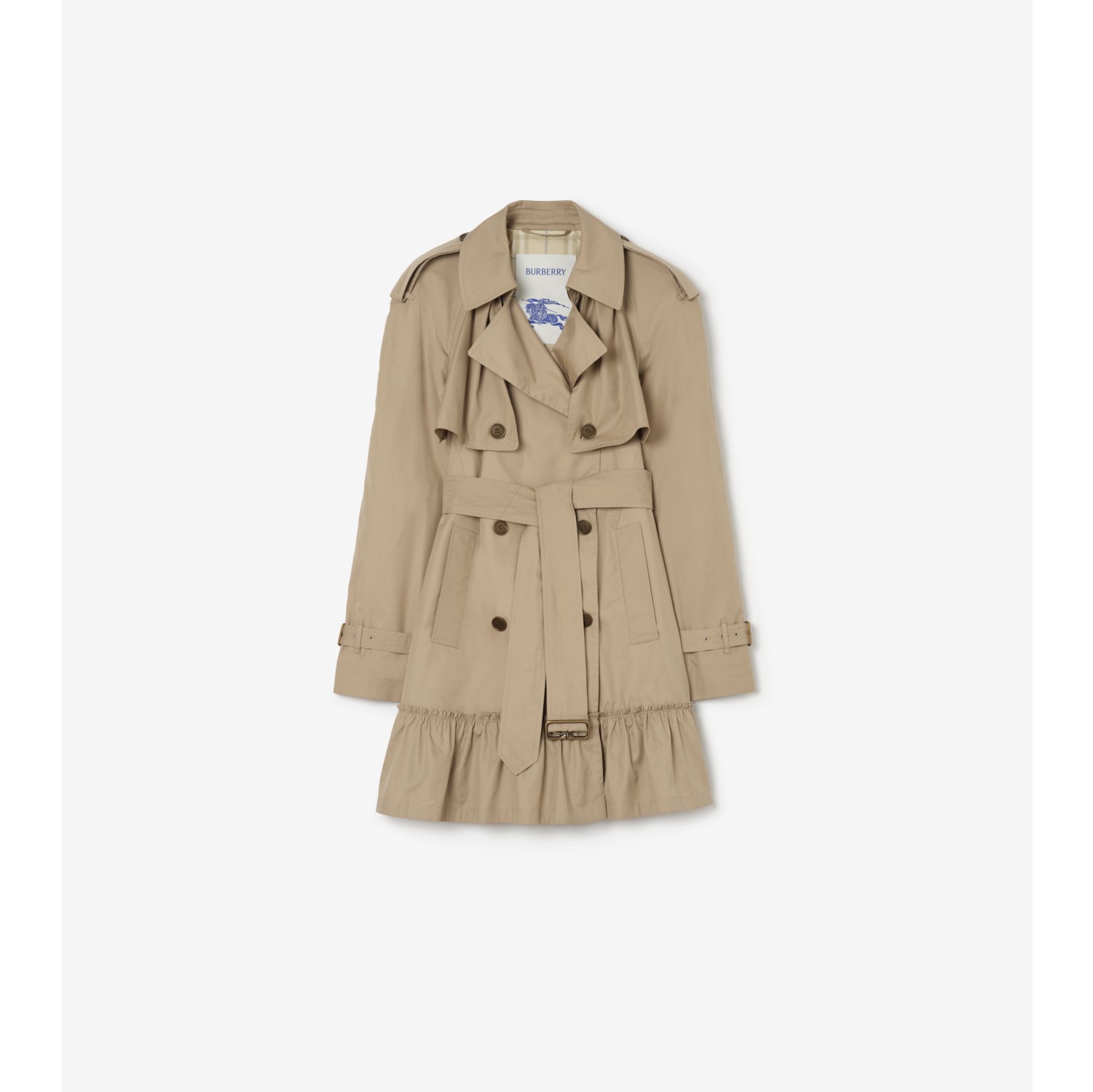 Short Gabardine Tillydrine Trench Coat