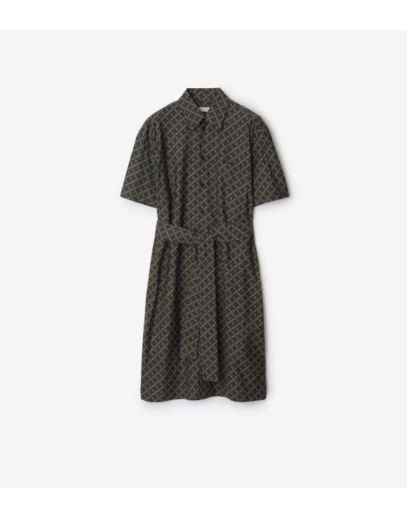 Check Cotton Shirt Dress