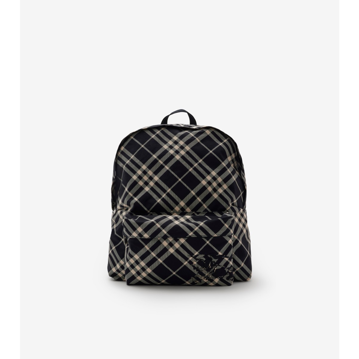 Shop Burberry Check Backpack In Black/calico