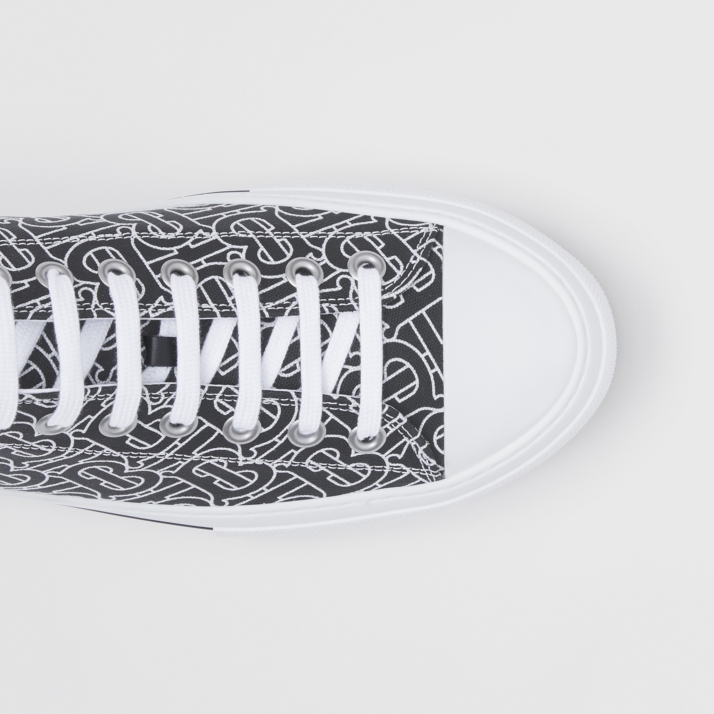 Monogram Print Cotton Sneakers in Black/white - Men | Burberry® Official - 2