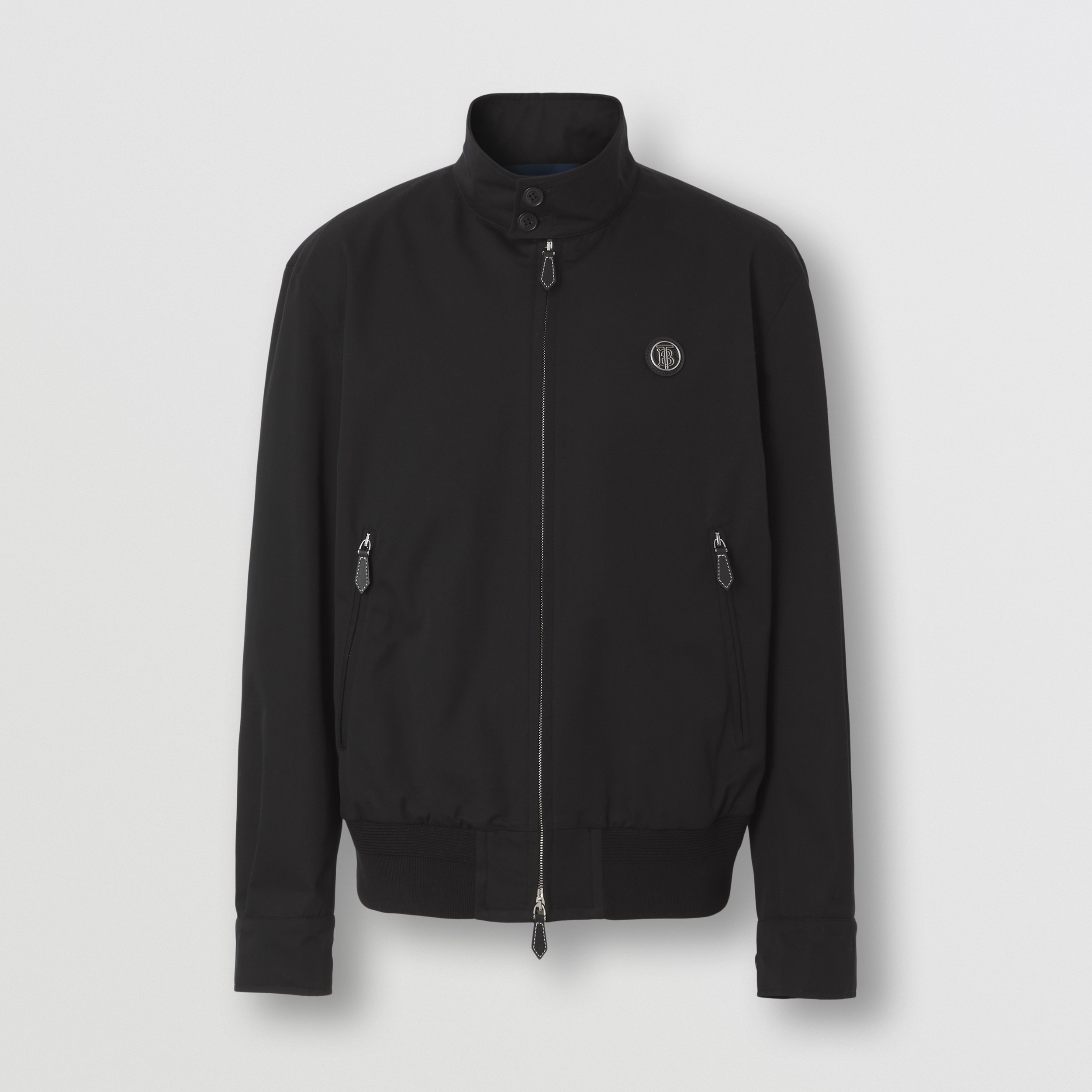 Monogram Motif Cotton Gabardine Harrington Jacket in Black - Men | Burberry® Official - 4