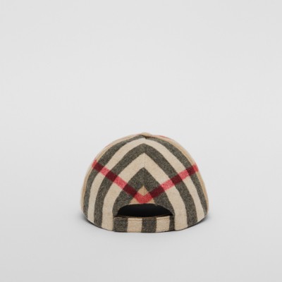  Check Exaggerated Wool Baseball Cap