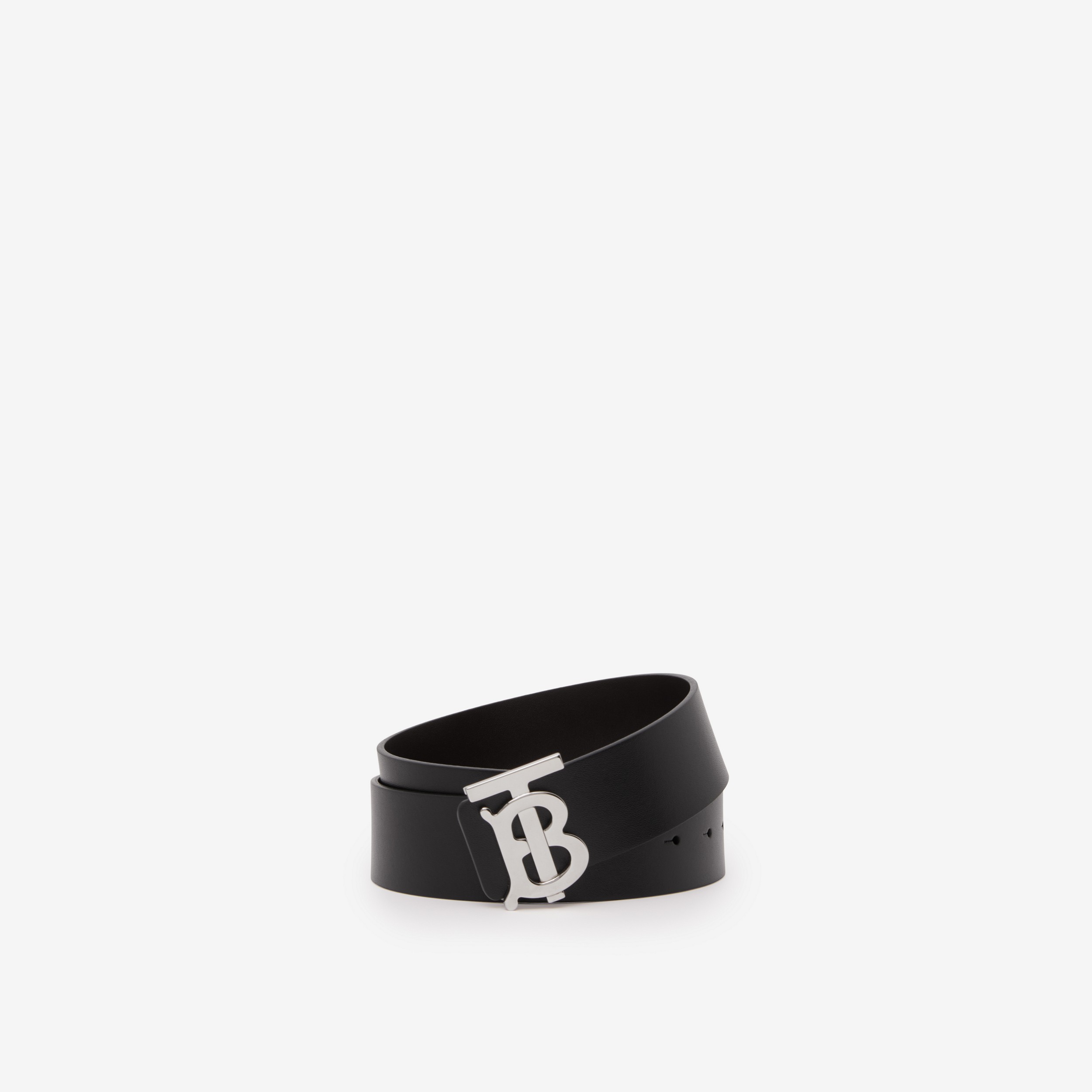 Leather Reversible Wide TB Belt in Black/malt Brown | Burberry® Official - 1