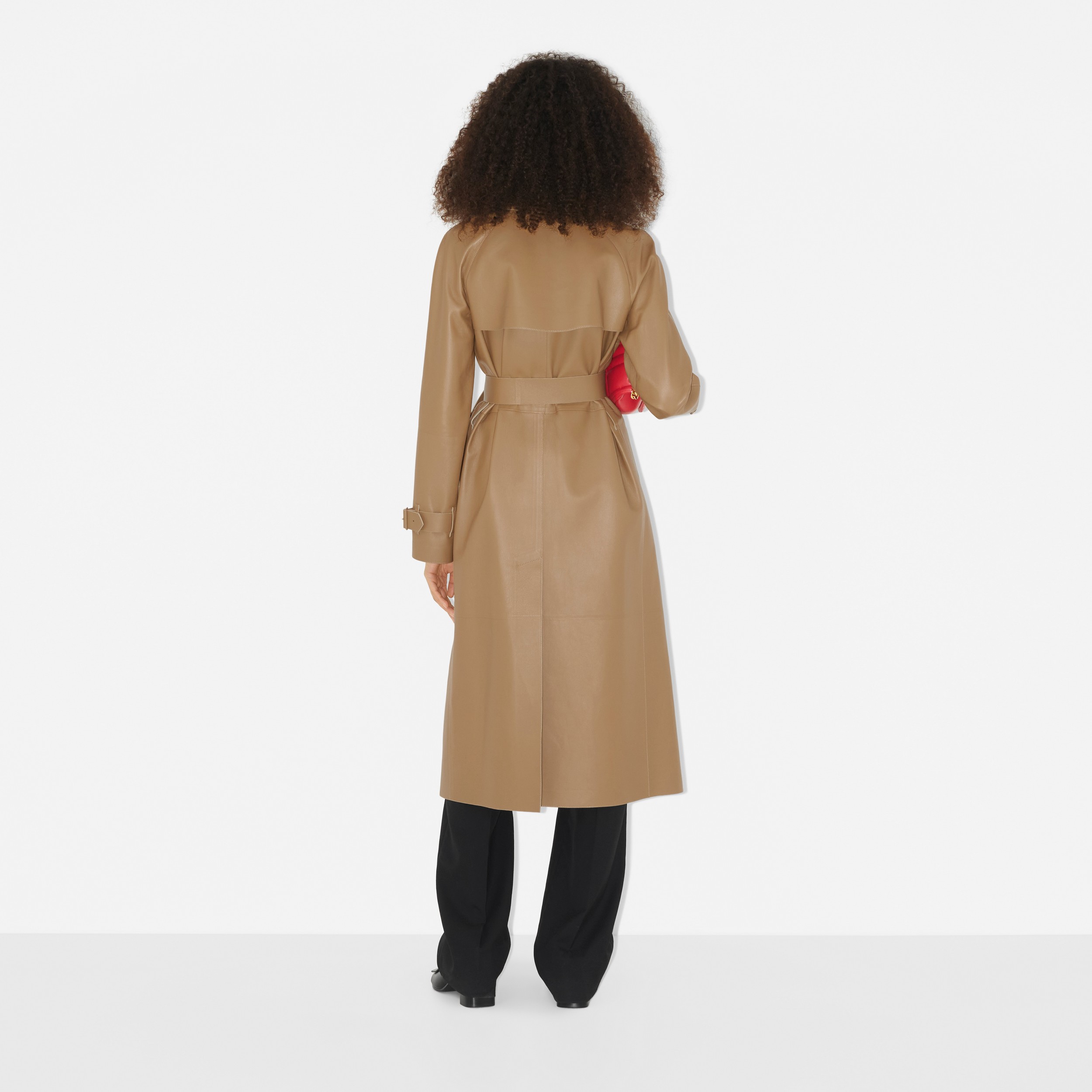Leather Waterloo Trench Coat in Camel - Women | Burberry® Official - 4