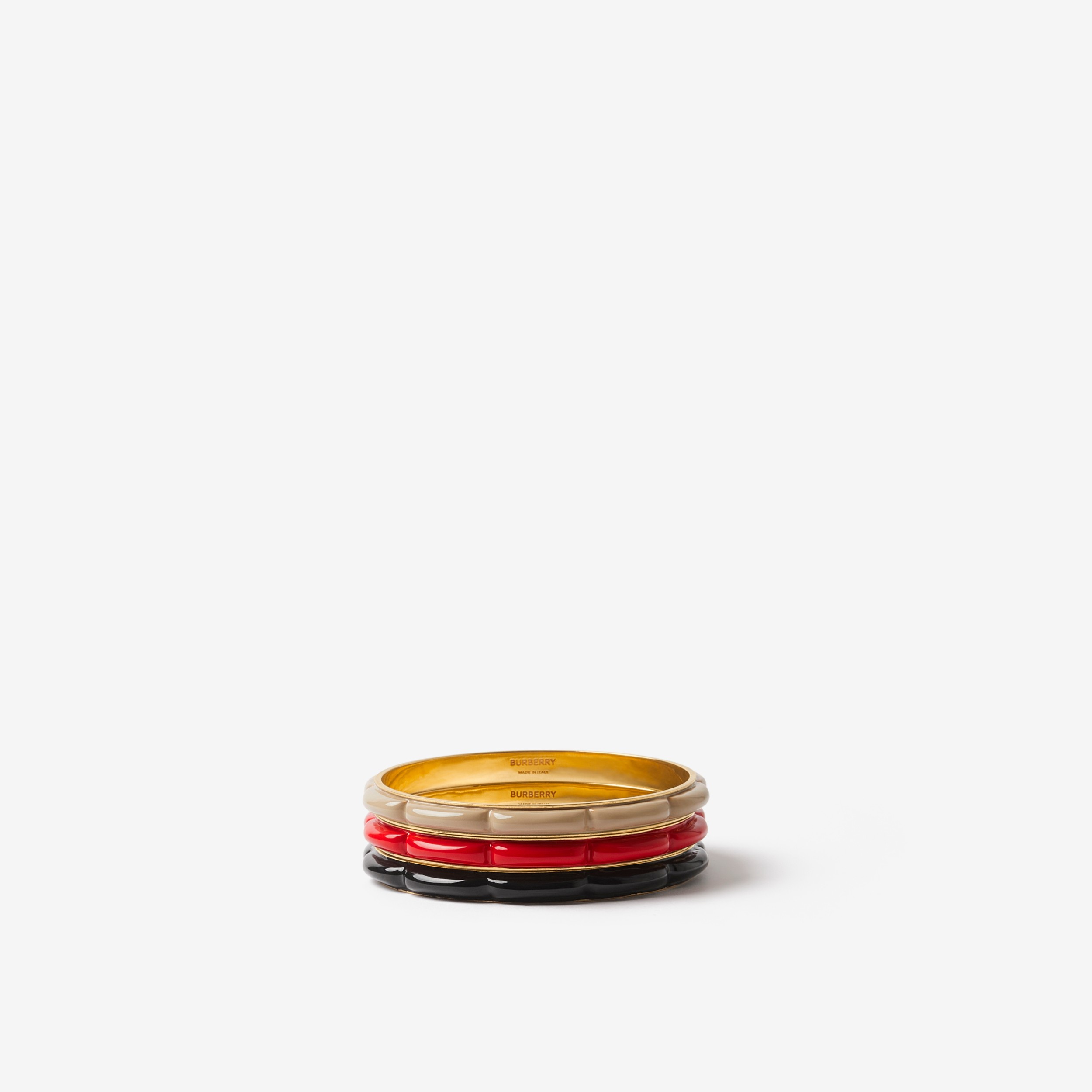 Enamel and Gold-plated Lola Bangles in Light Gold/multicolour - Women | Burberry® Official - 2