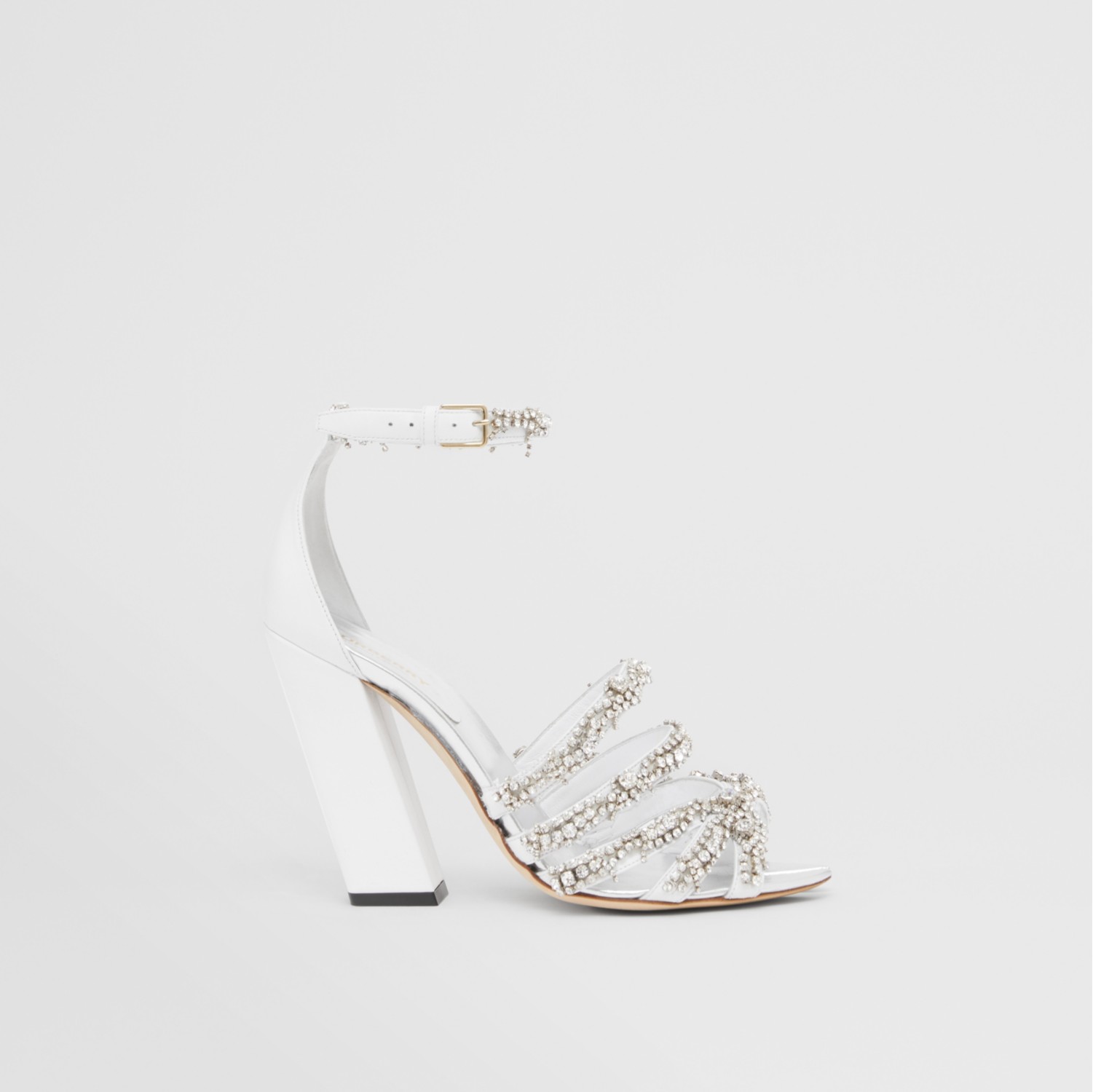 Embellished Split-toe Detail Leather Sandals