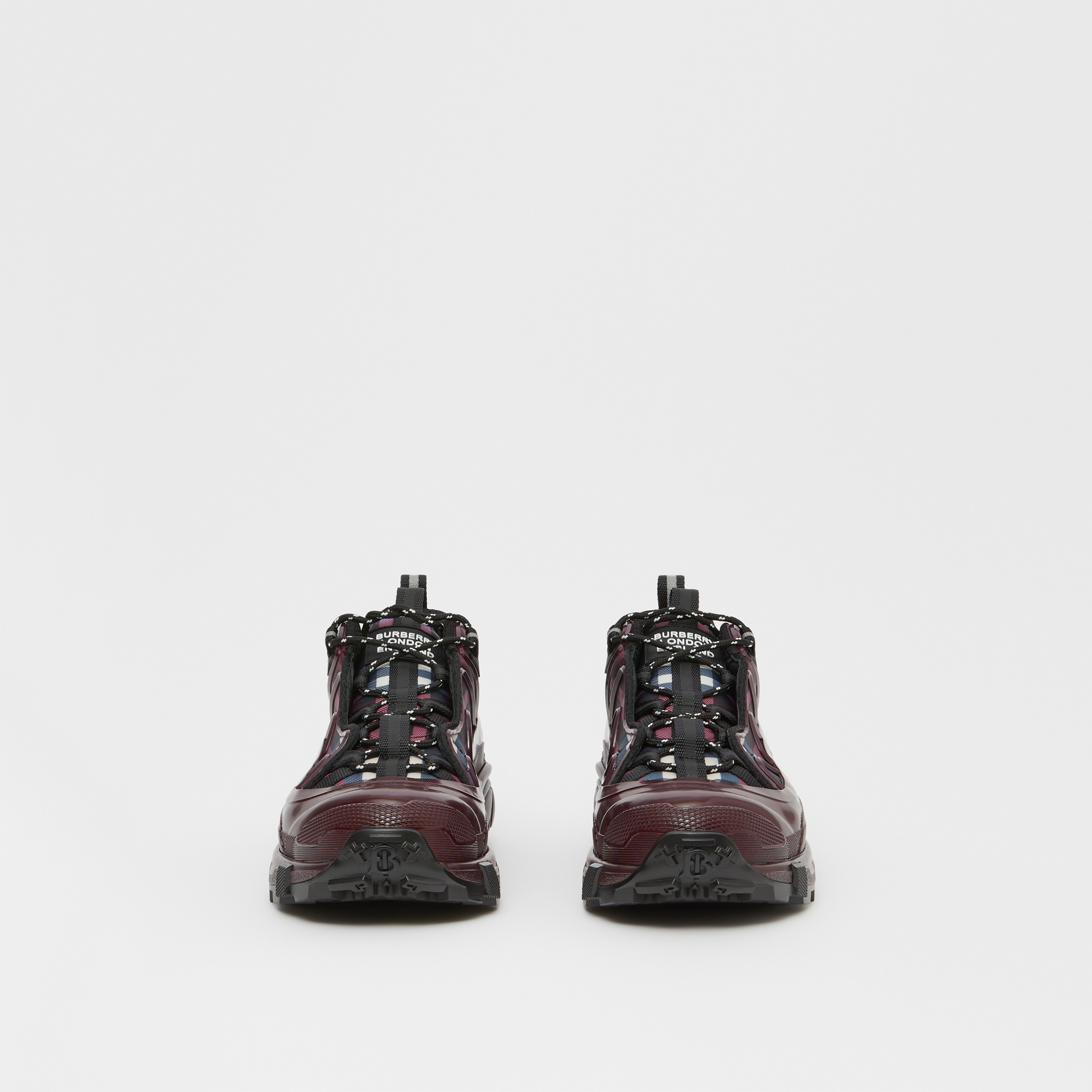 Vintage Check Arthur Sneakers in Deep Maroon - Men | Burberry® Official