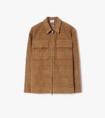 チェック コーデュロイシャツ (アーカイブベージュ) メンズ Burberry®公式サイト