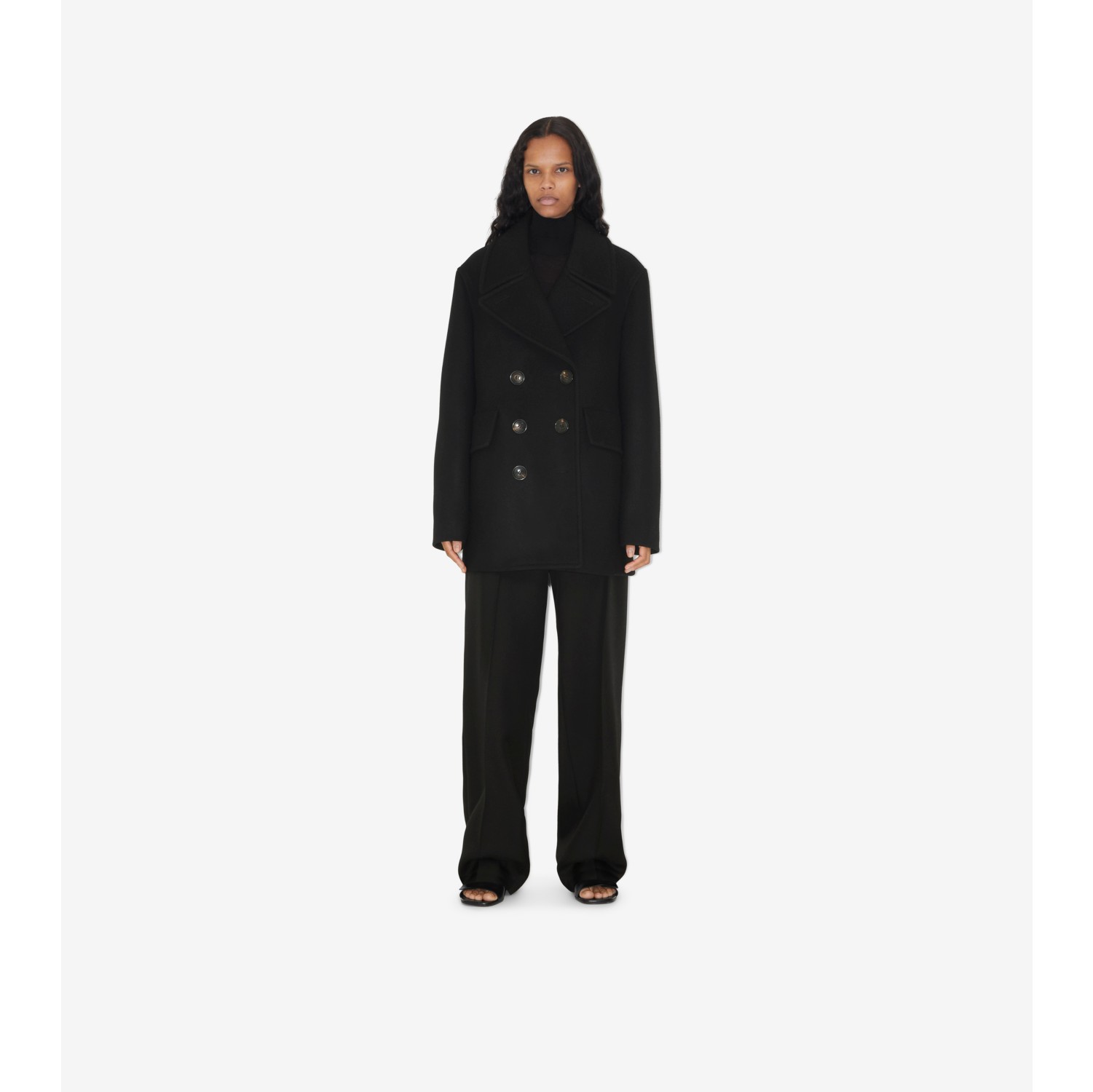 Burberry wool peacoat store women's