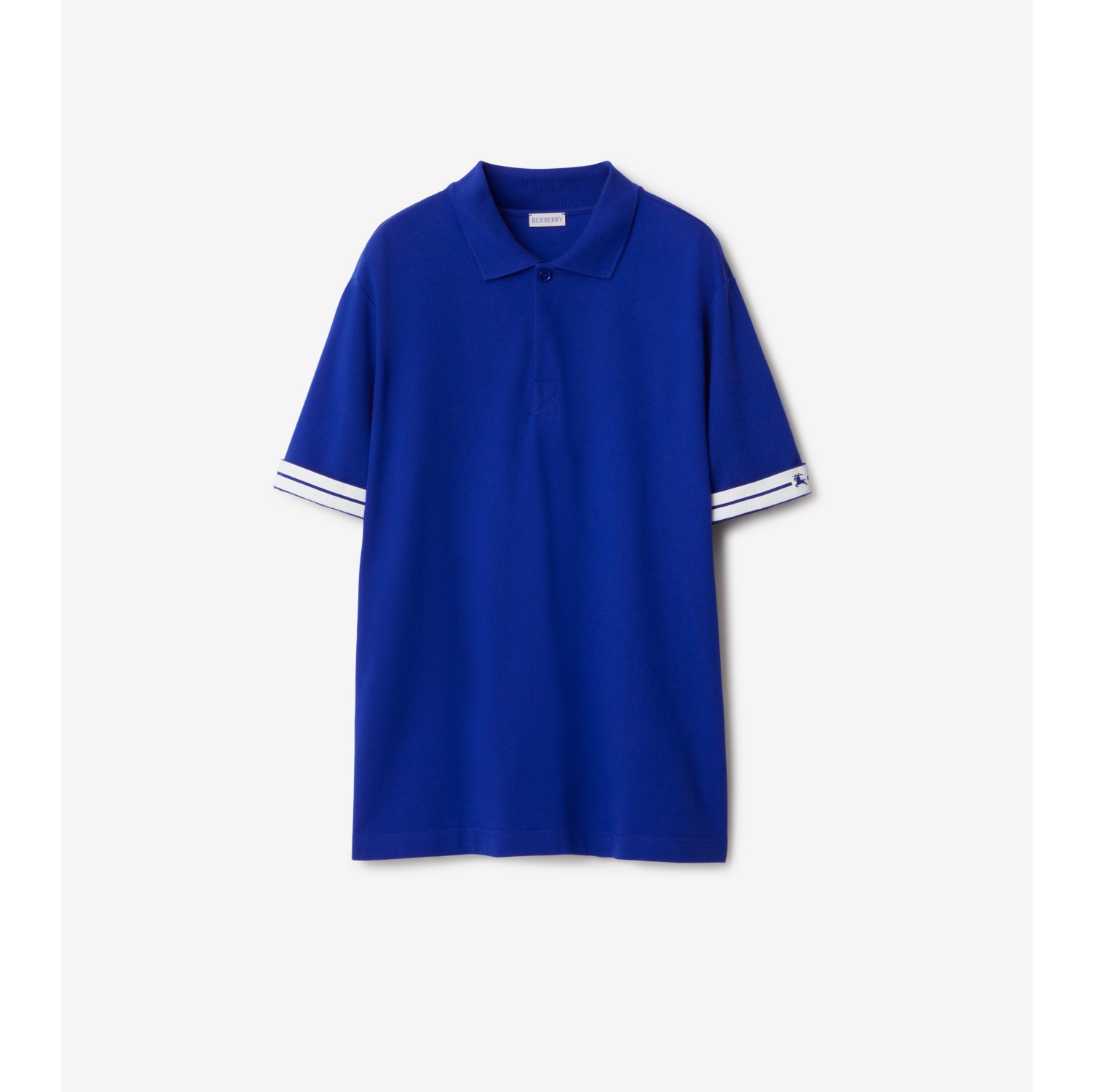 Cotton Polo Shirt in Knight Men Burberry Official