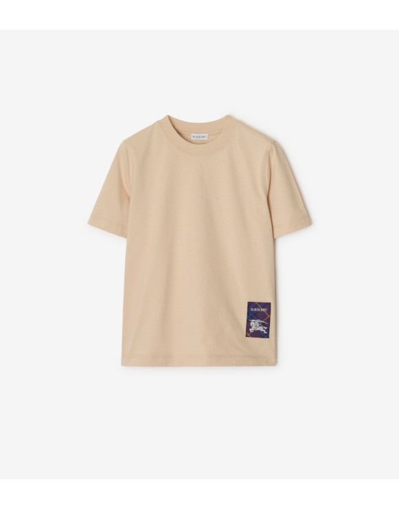 Check Label Cotton T-shirt