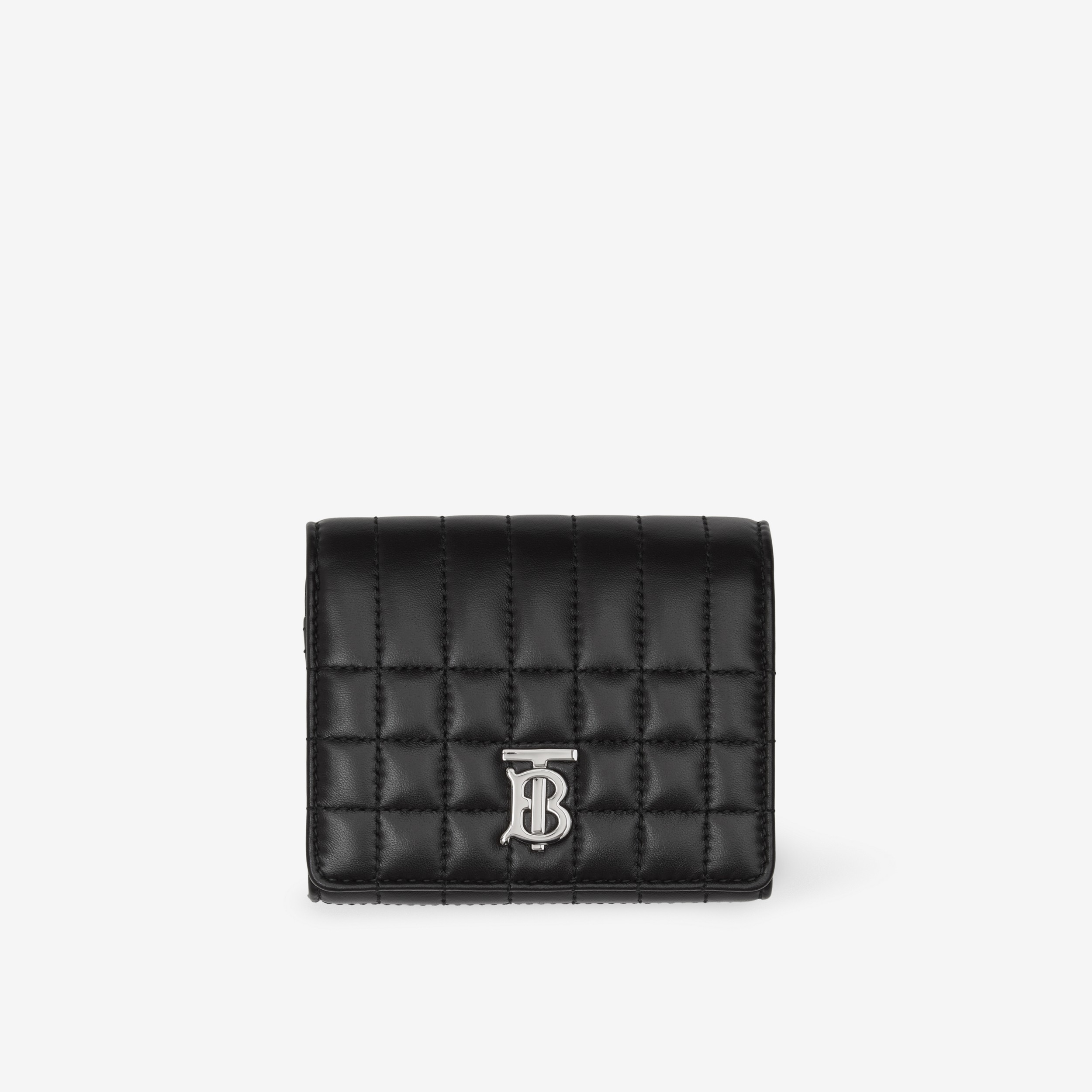 Quilted Leather Small Lola Folding Wallet in Black/palladium - Women | Burberry® Official - 1