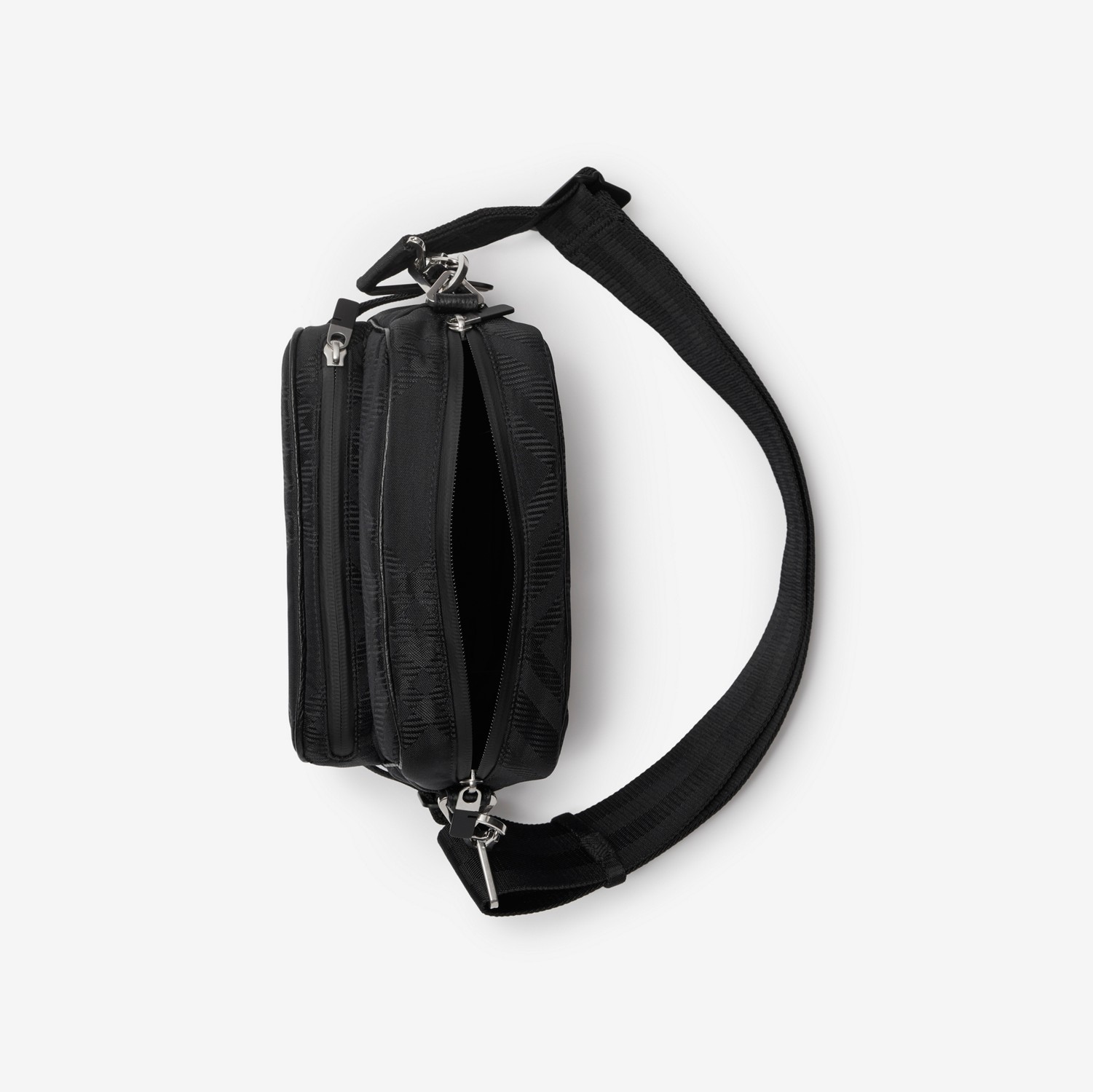 Check Jacquard Pocket Crossbody Bag in Black - Men, Nylon Check Jacquard Pocket Crossbody Bag in Black - Men, Nylon
