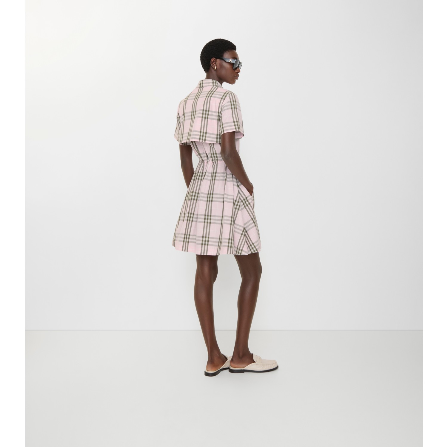 Check Cotton Dress in Mallow pink - Women | Burberry® Official